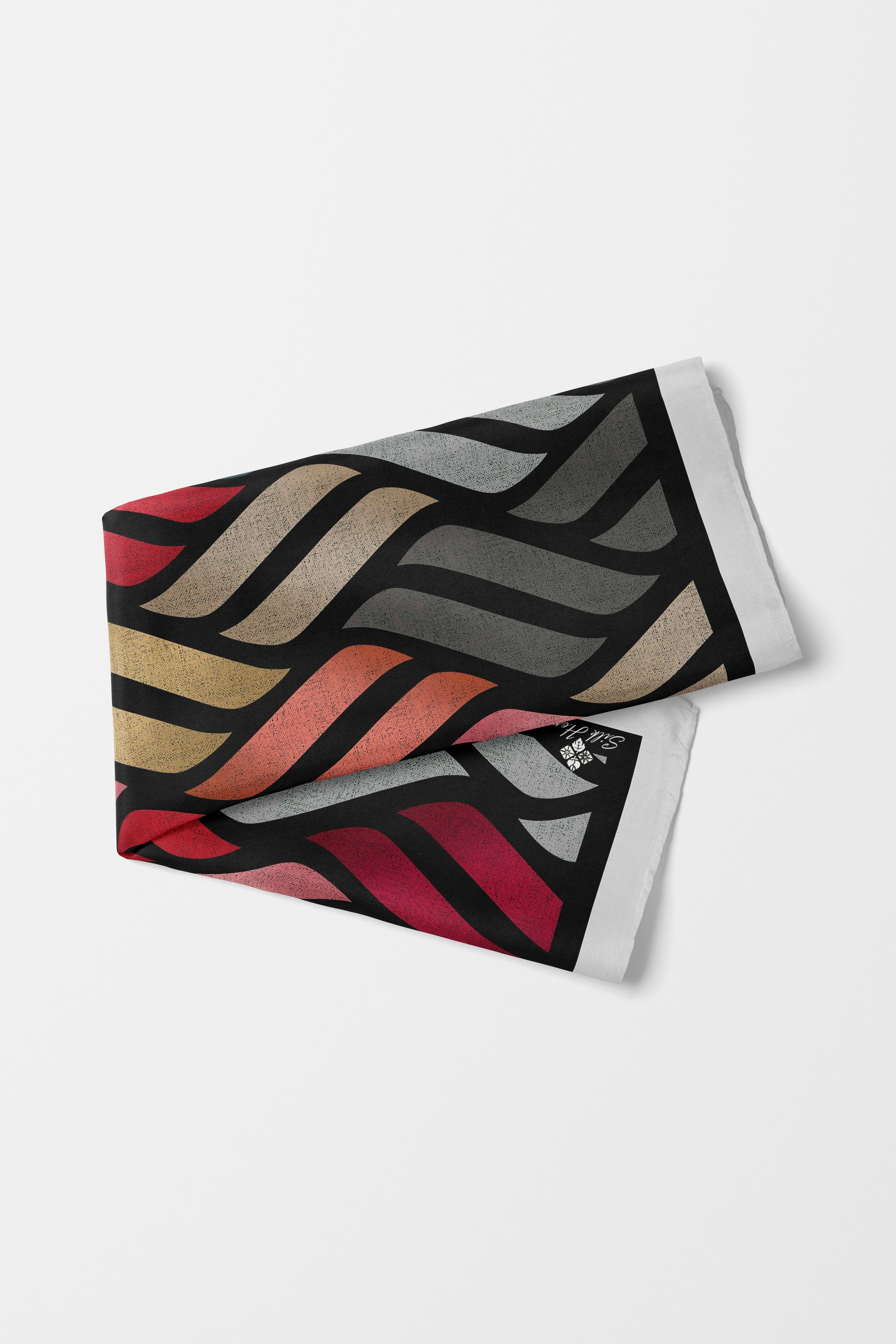 Bandana Dalga Form Desen Siyah