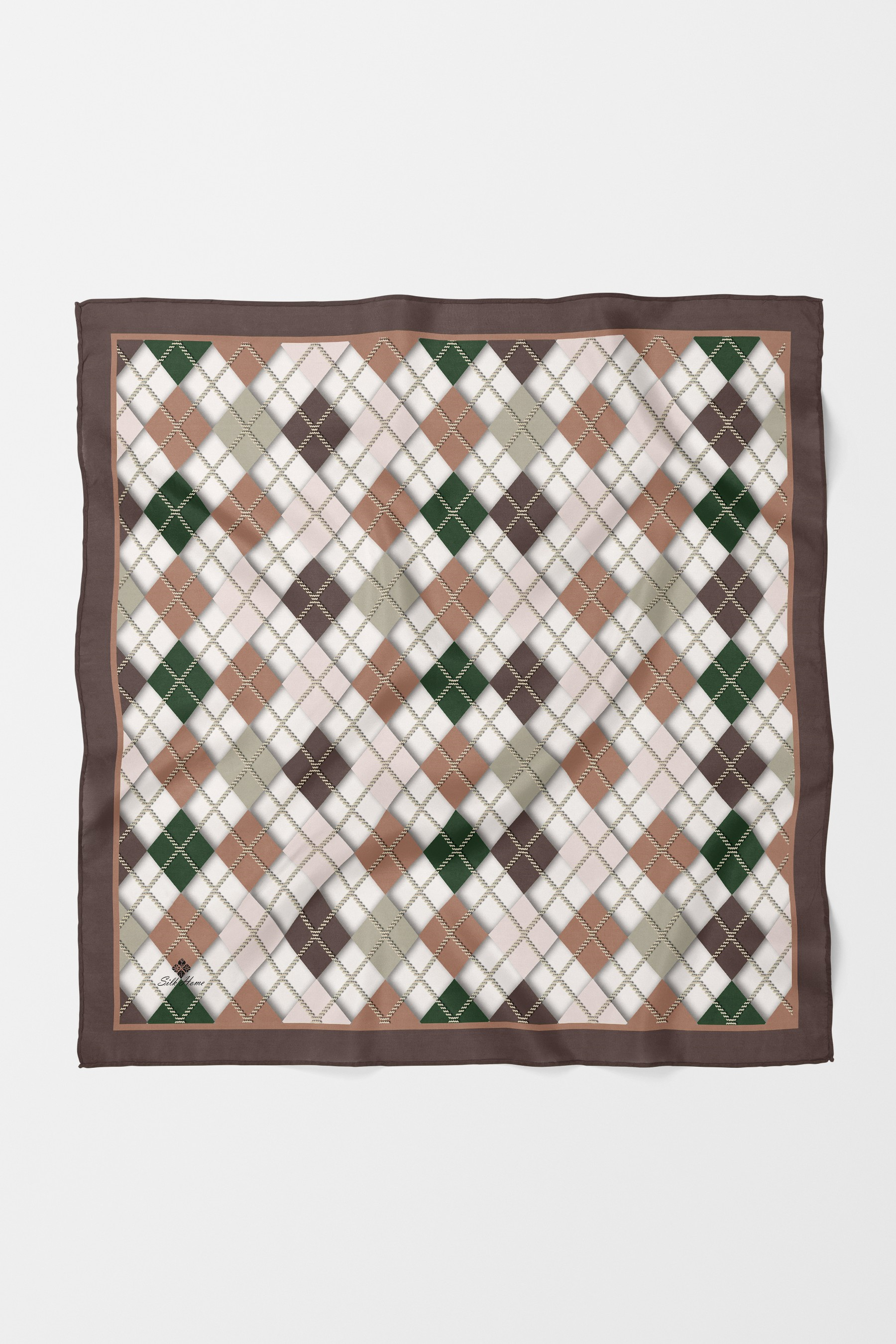 Bandana Ekose Desen Kahverengi