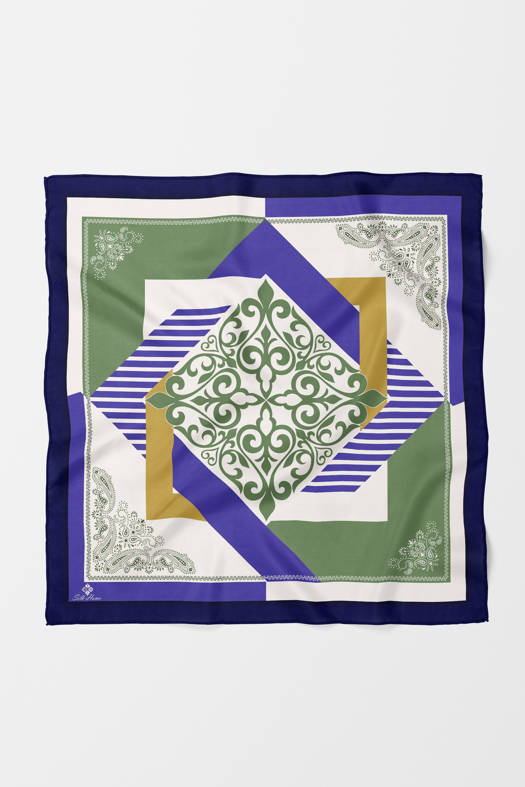 Bandana Ethnic Motif Desen Yeşil