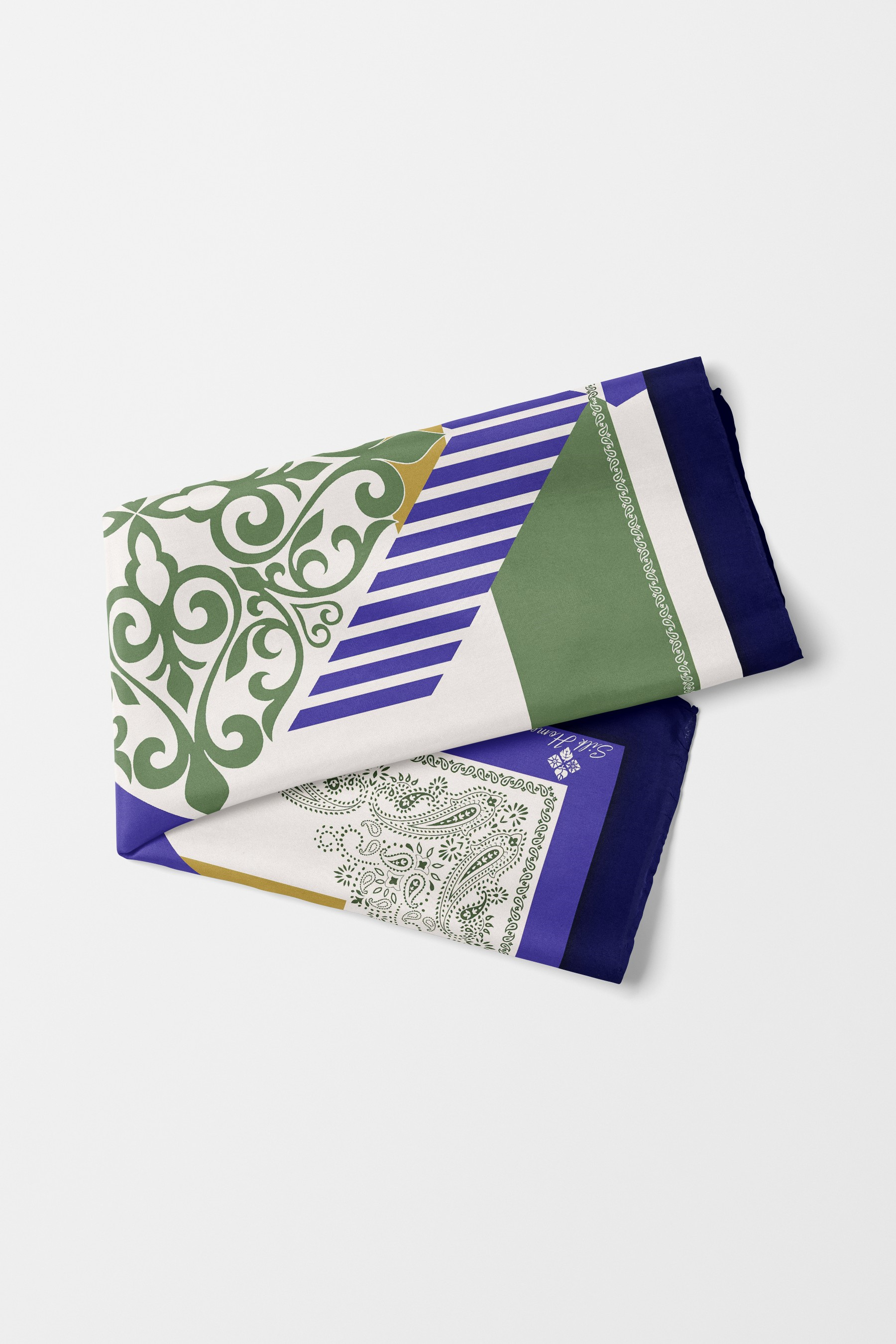 Bandana Ethnic Motif Desen Yeşil