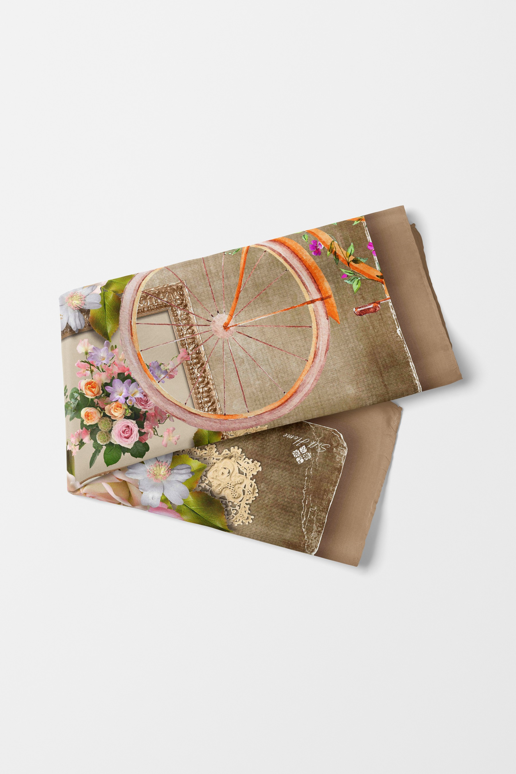 Bandana Flower Desen Sütlü Kahve