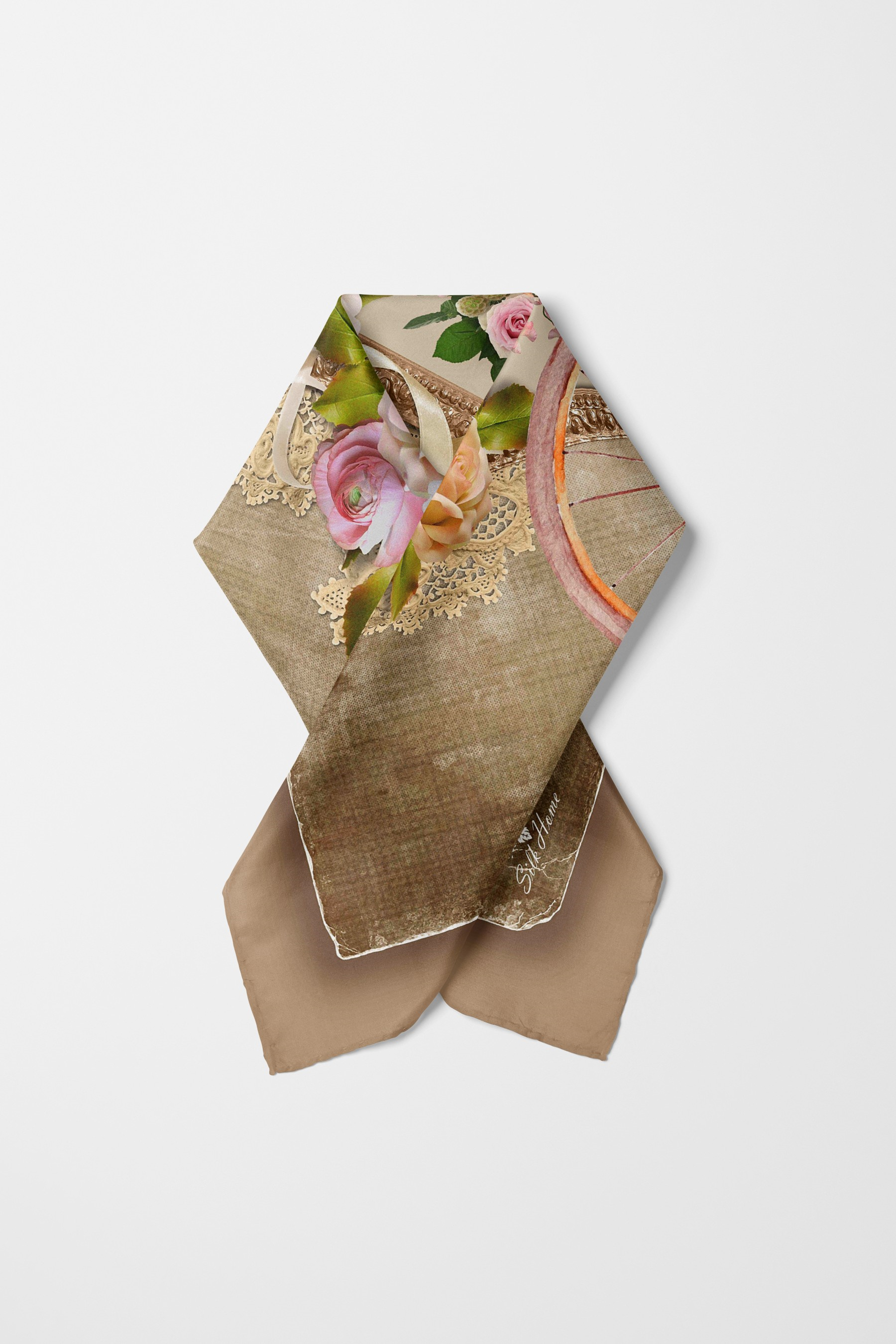 Bandana Flower Desen Sütlü Kahve