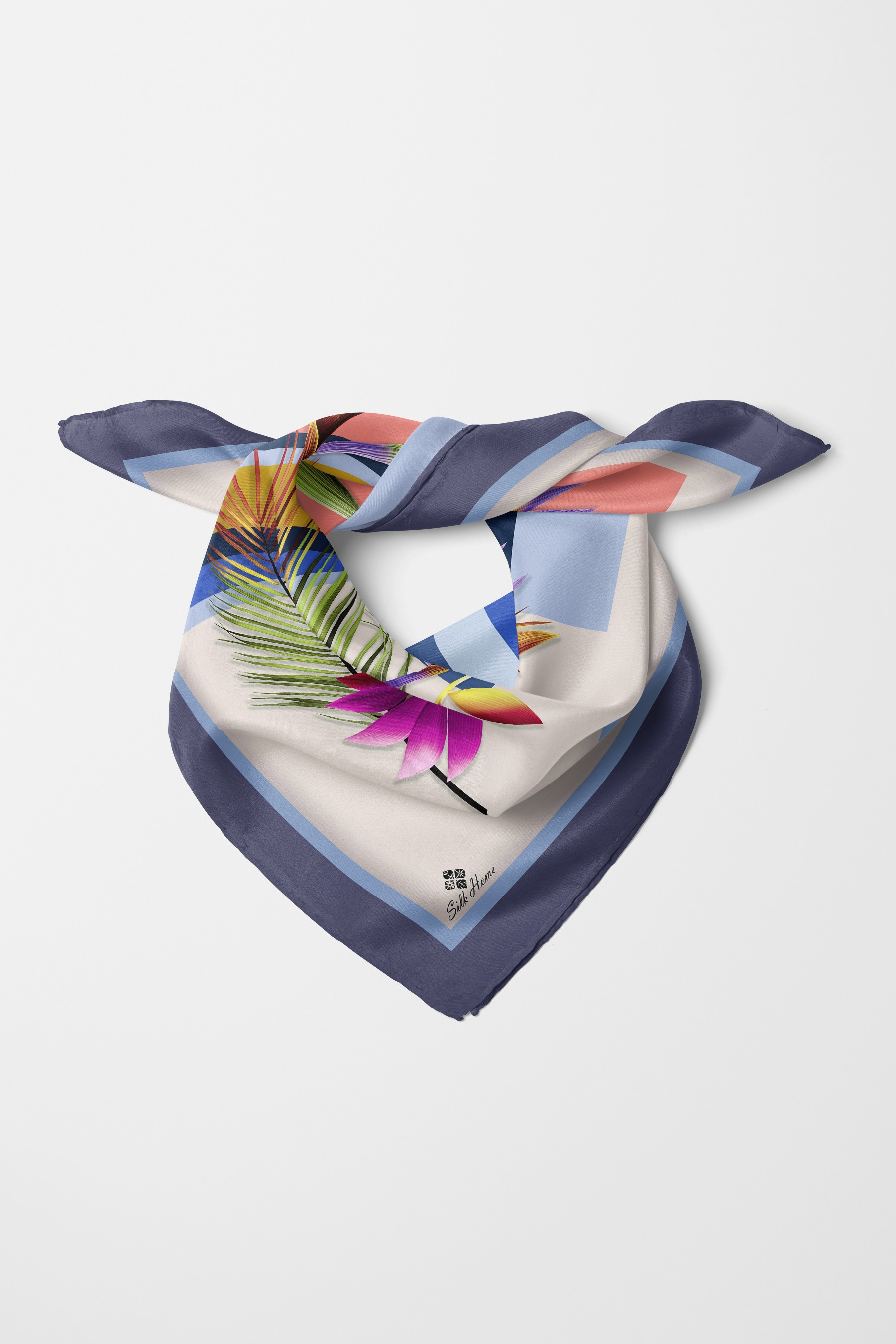 Bandana Leaves Desen Lacivert