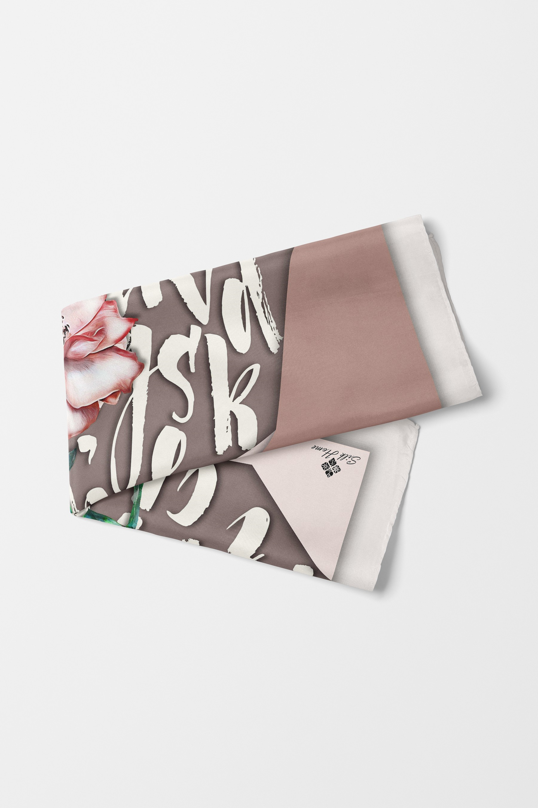 Bandana Letters Desen Pudra Vizon