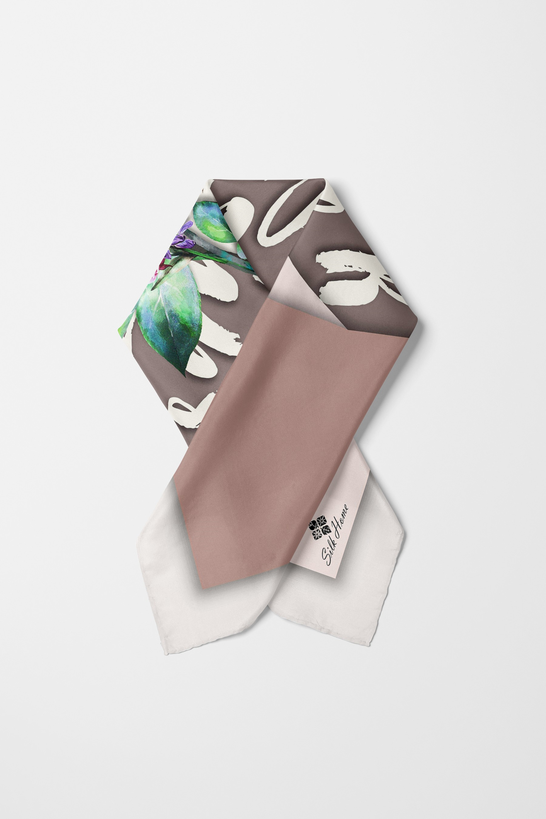 Bandana Letters Desen Pudra Vizon