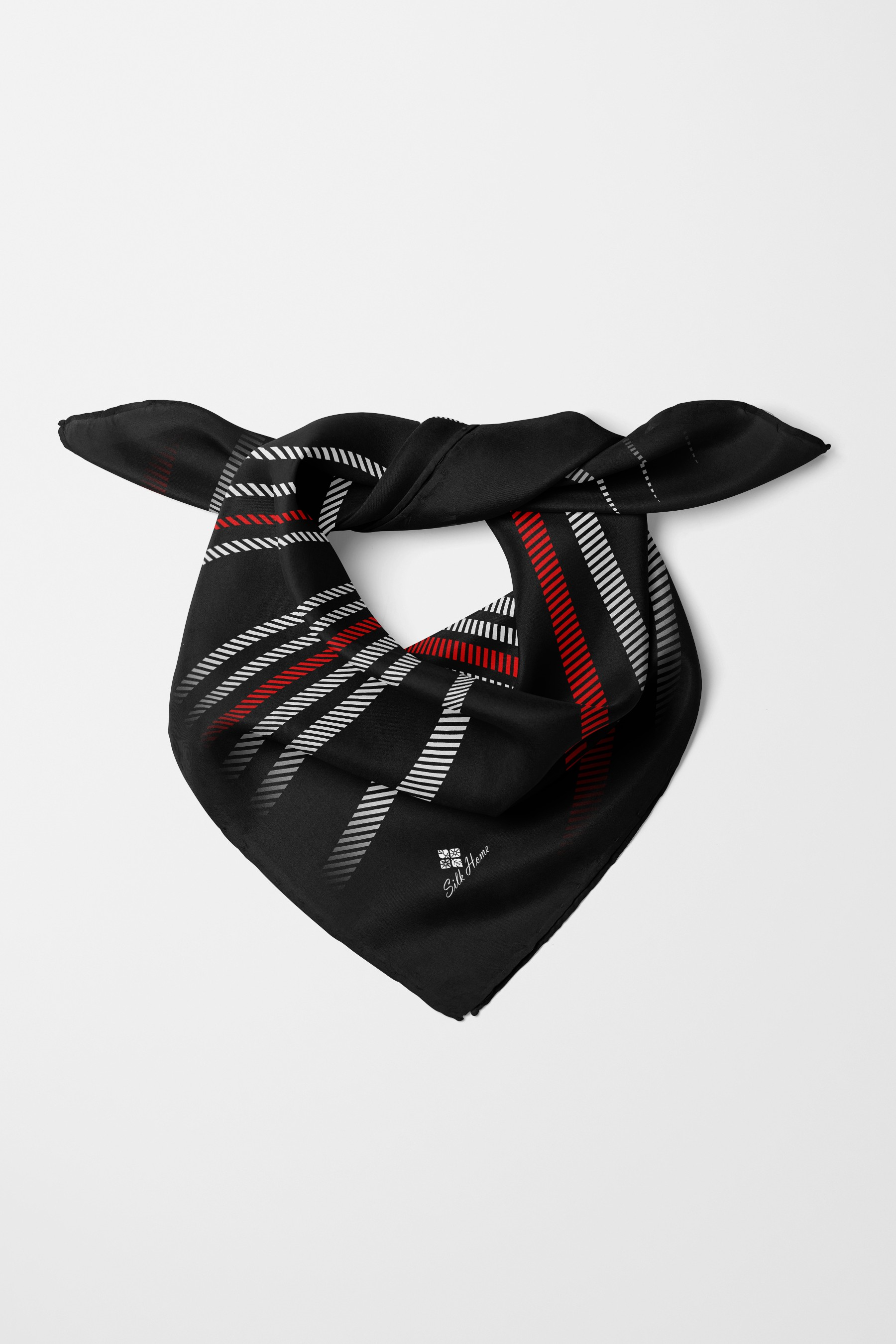 Bandana Şerit Desen Siyah