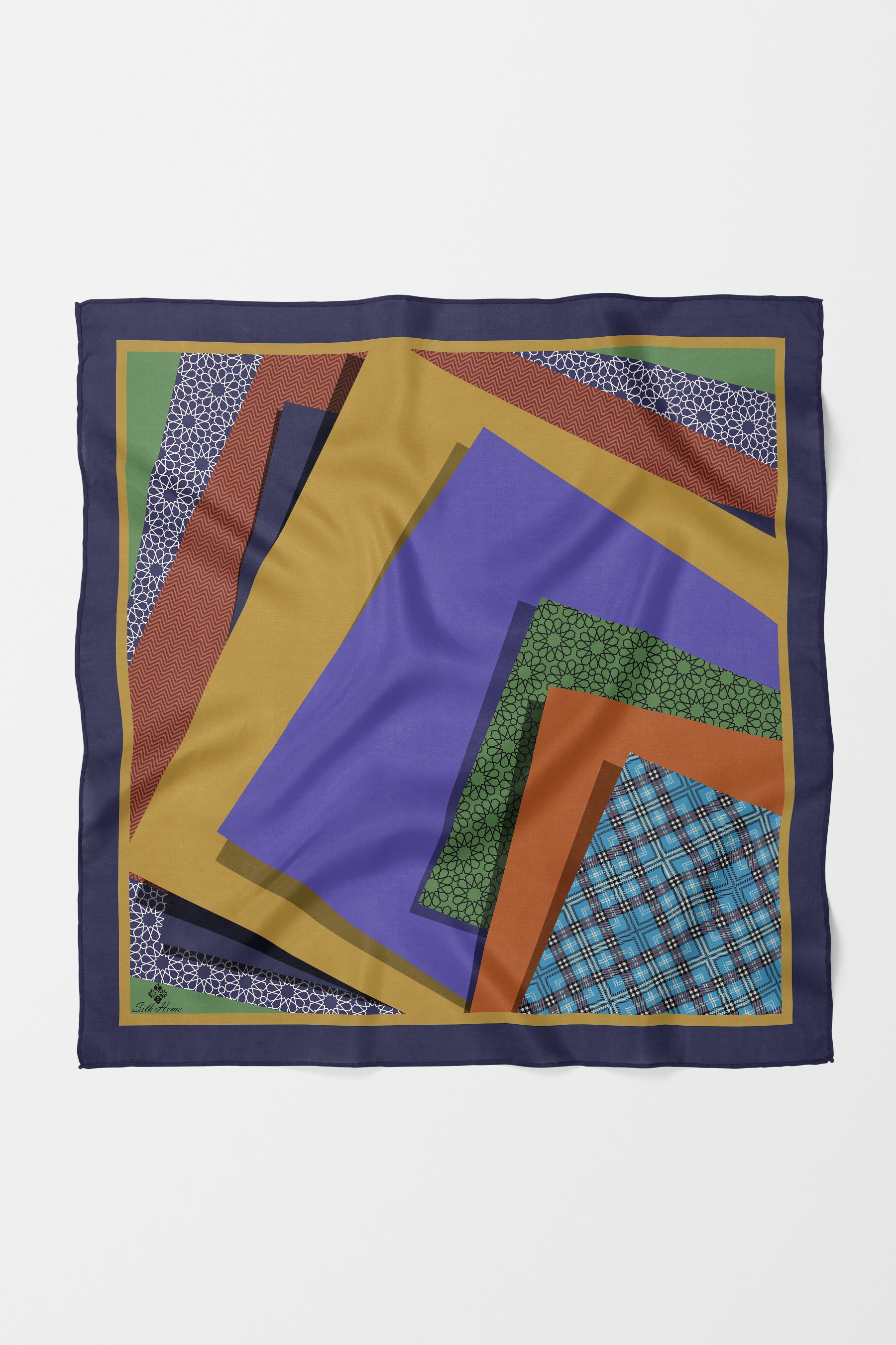 Bandana Soyut Kolaj Mor