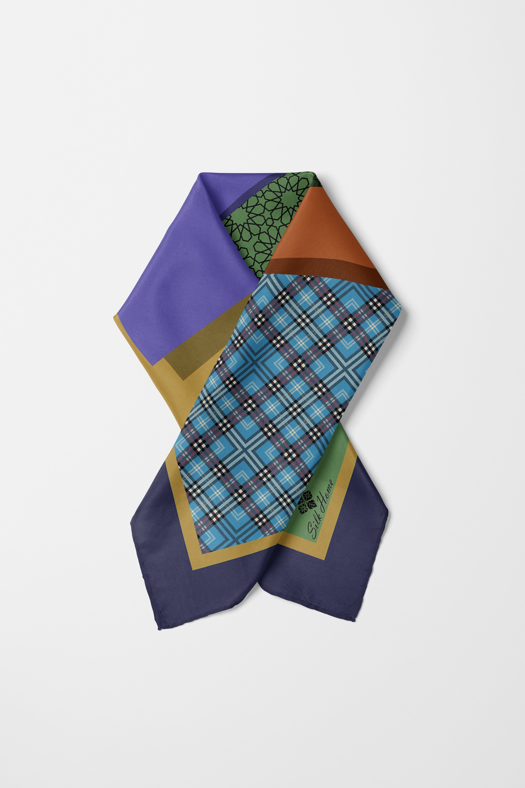 Bandana Soyut Kolaj Mor
