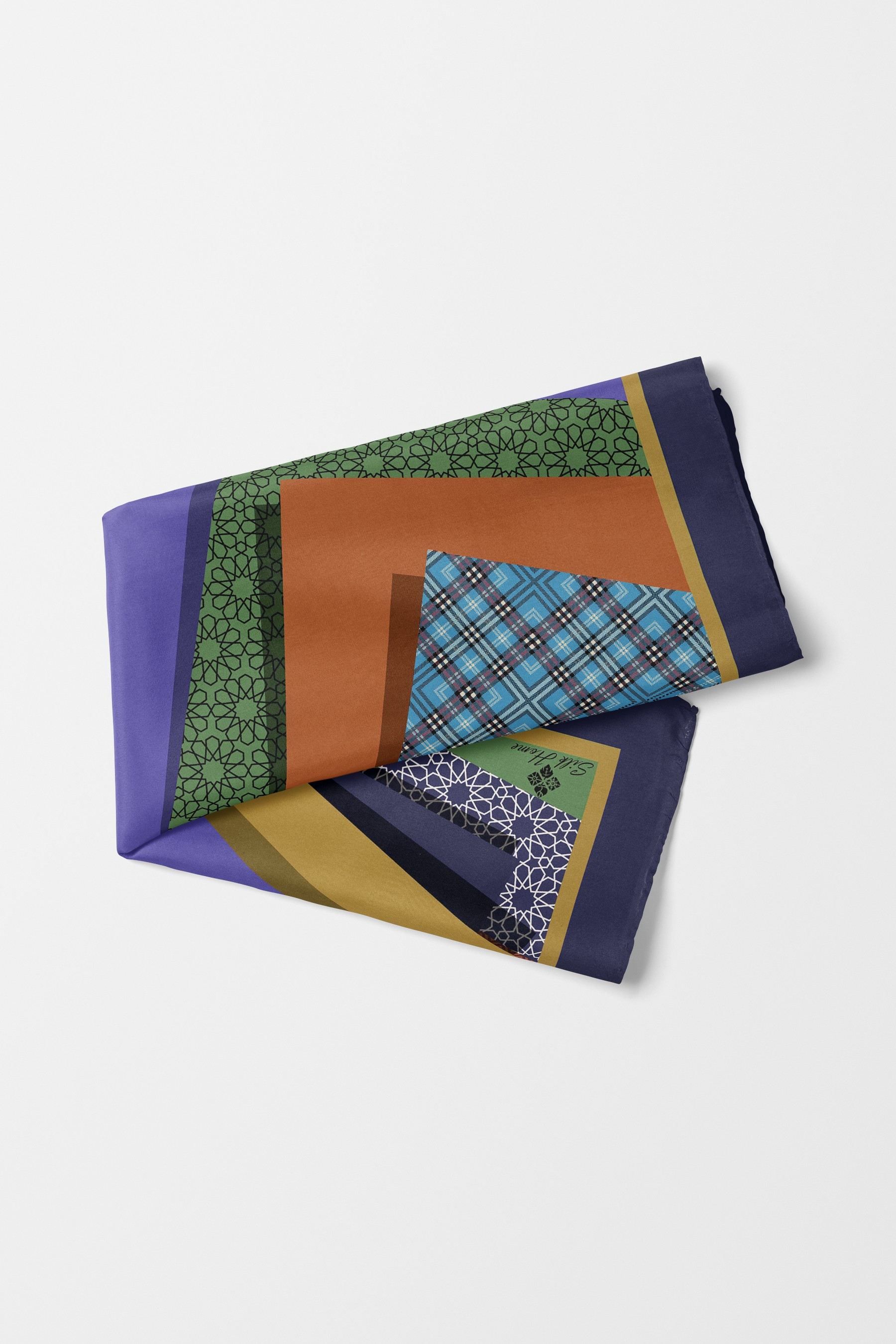 Bandana Soyut Kolaj Mor