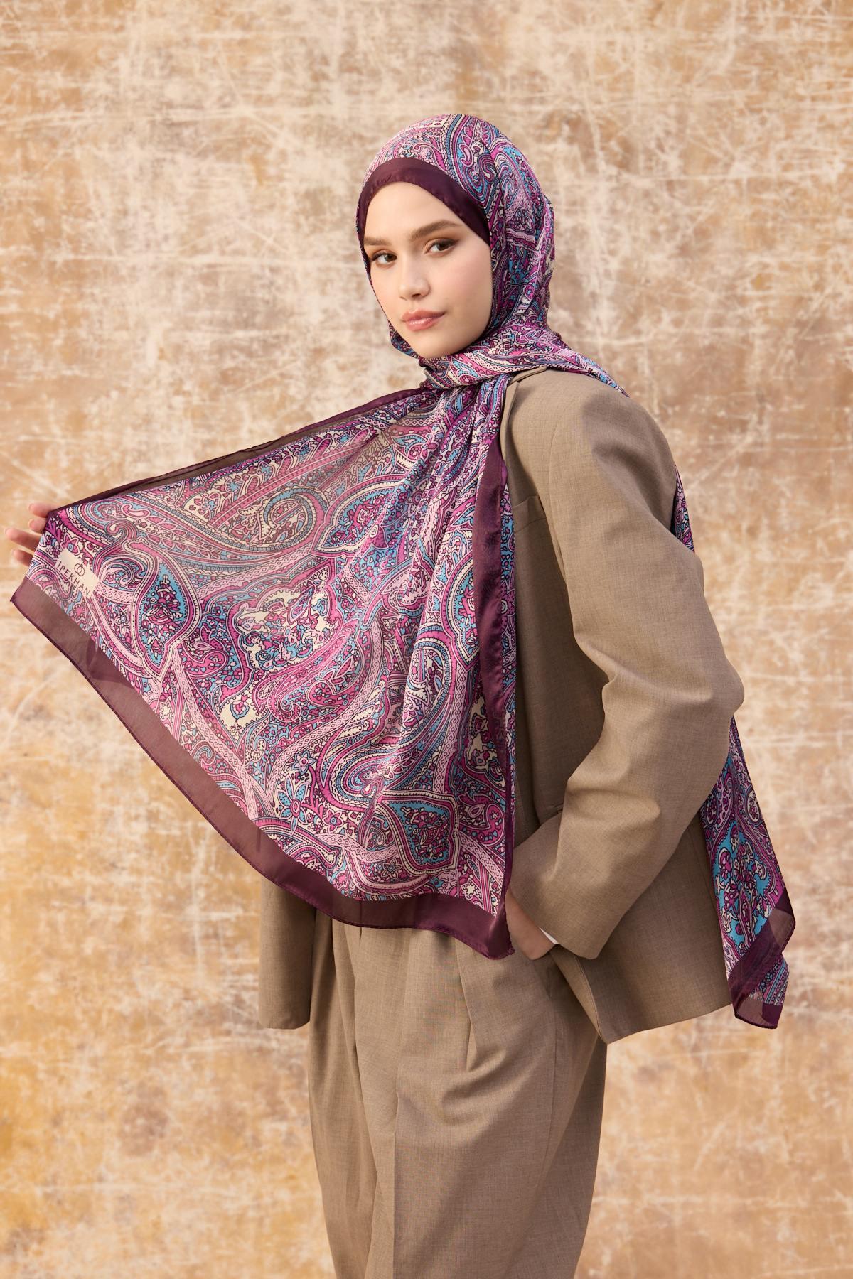 Fuşya Hint Vual Şal -  5003-13