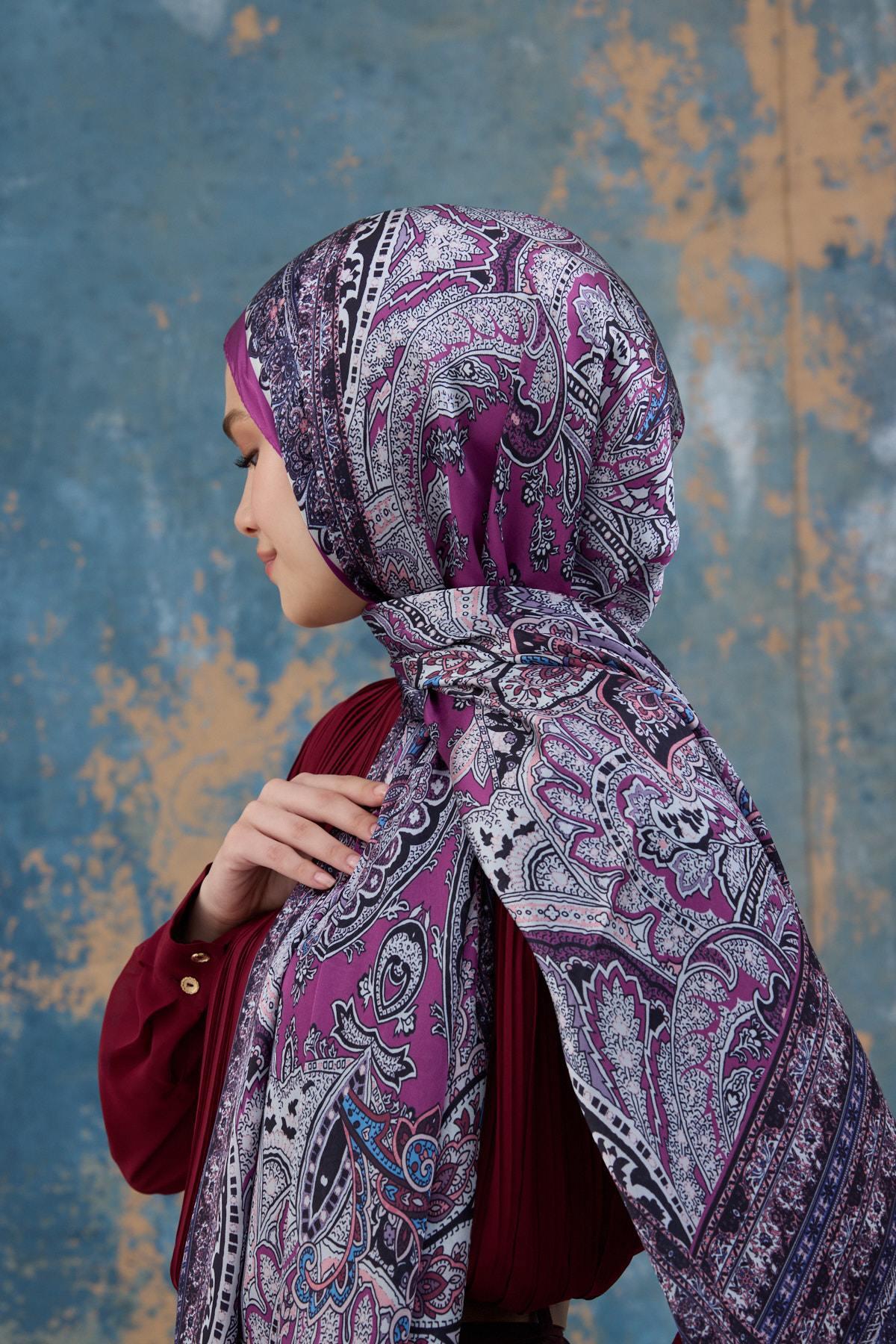 Fuşya Hint Vual Şal -  5007-02