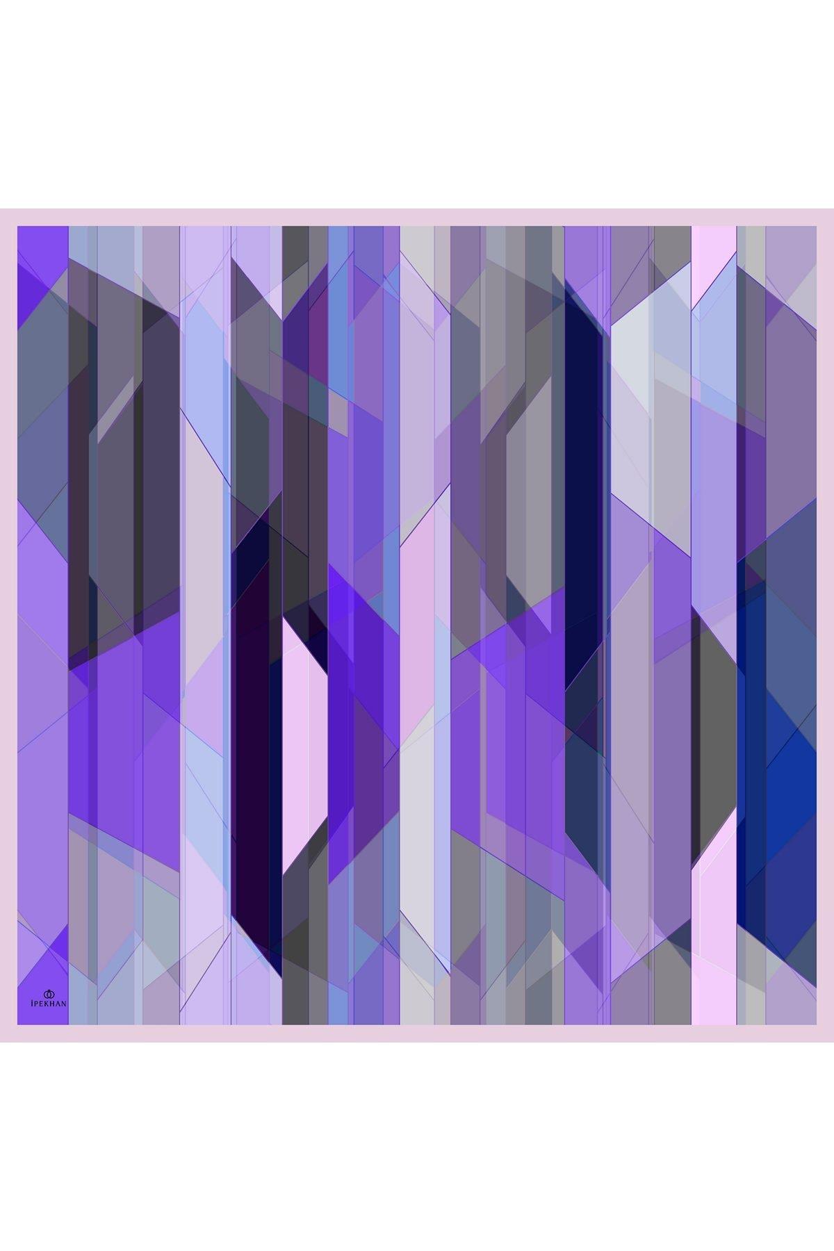 Geometrik Mor  Pamuk Viskon Eşarp