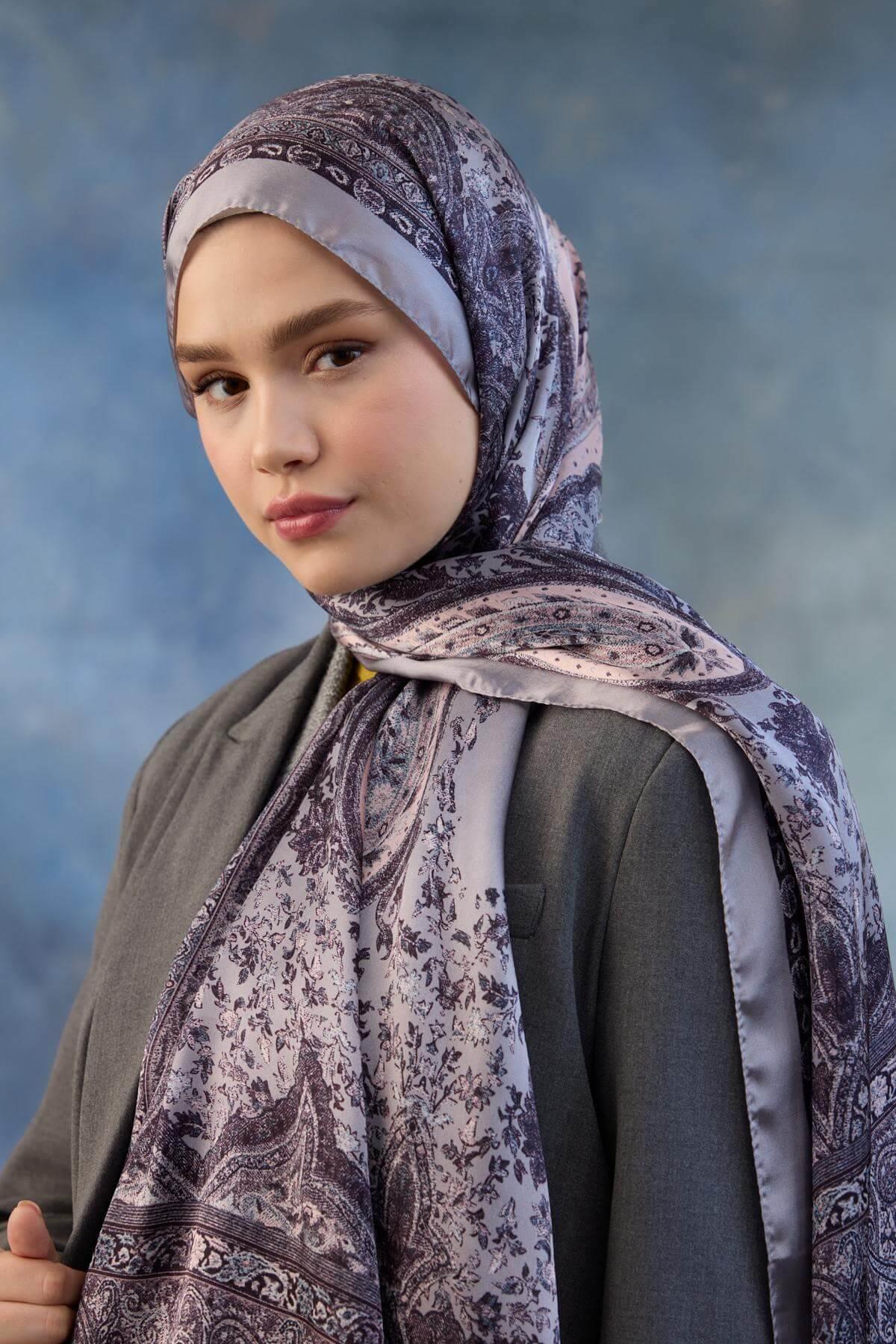 Gri Hint Vual Şal -  5002-03