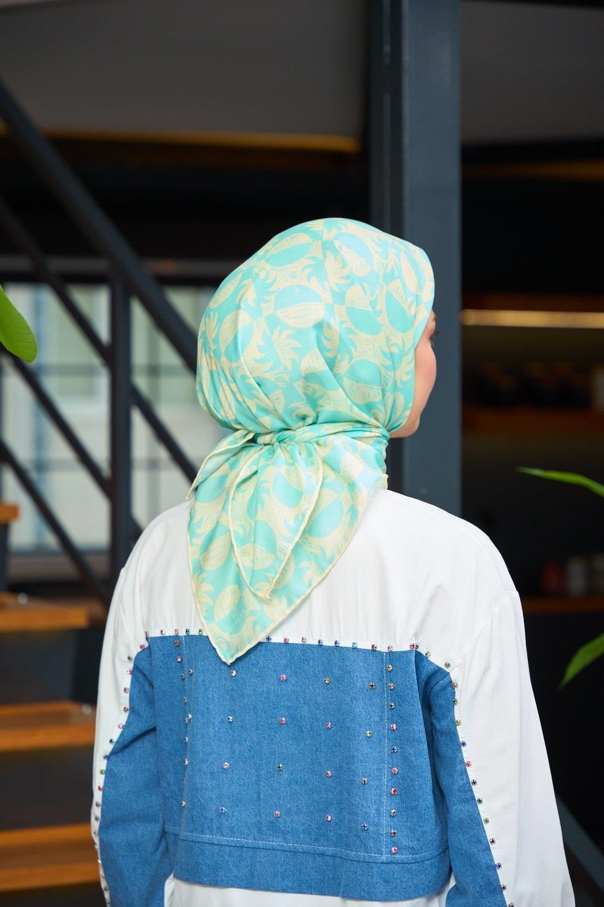 Harmony Collection Soft Eşarp Su Yeşili Şeftali 1182-12