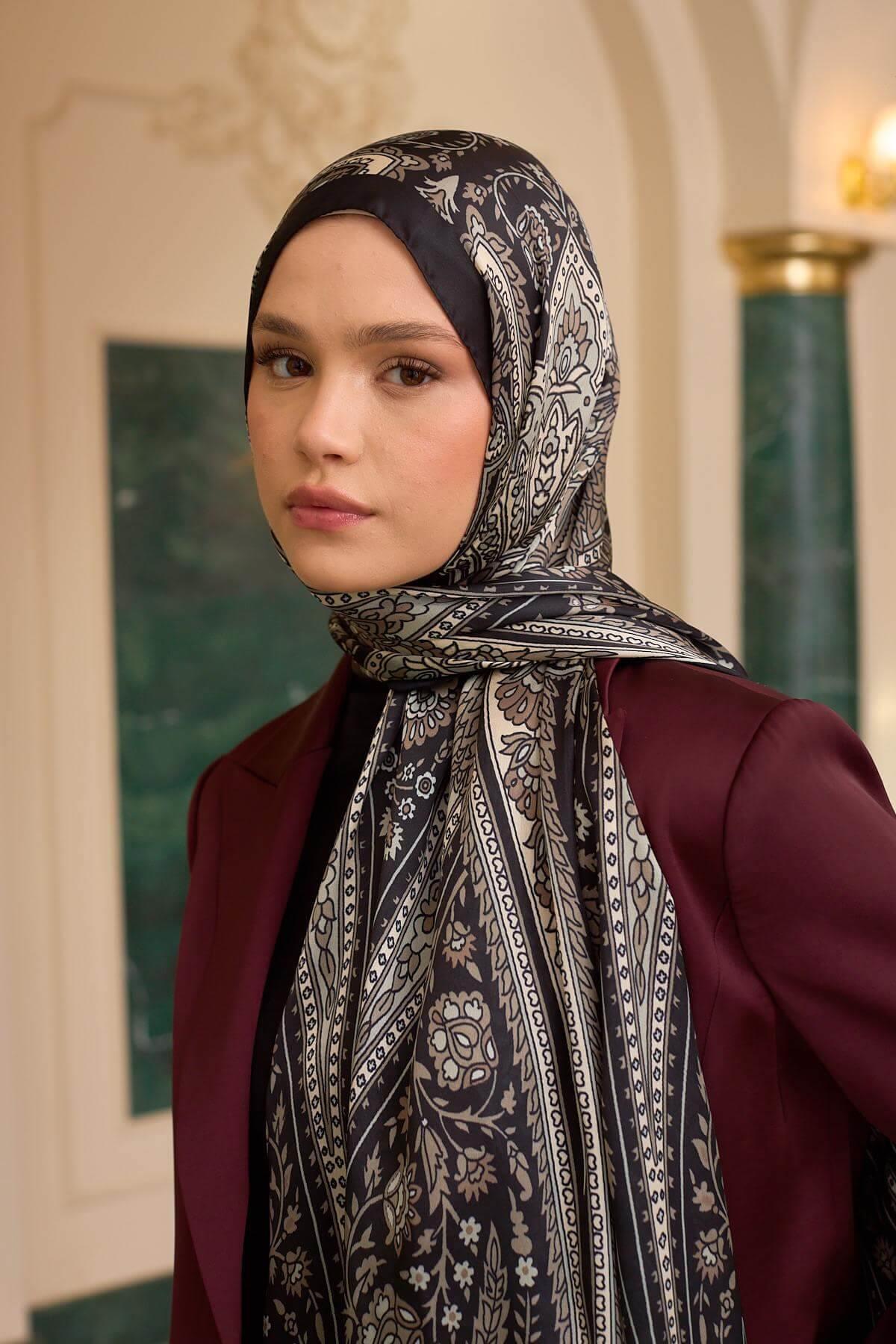 Kahve Vizon Hint Vual Şal -  5009-22