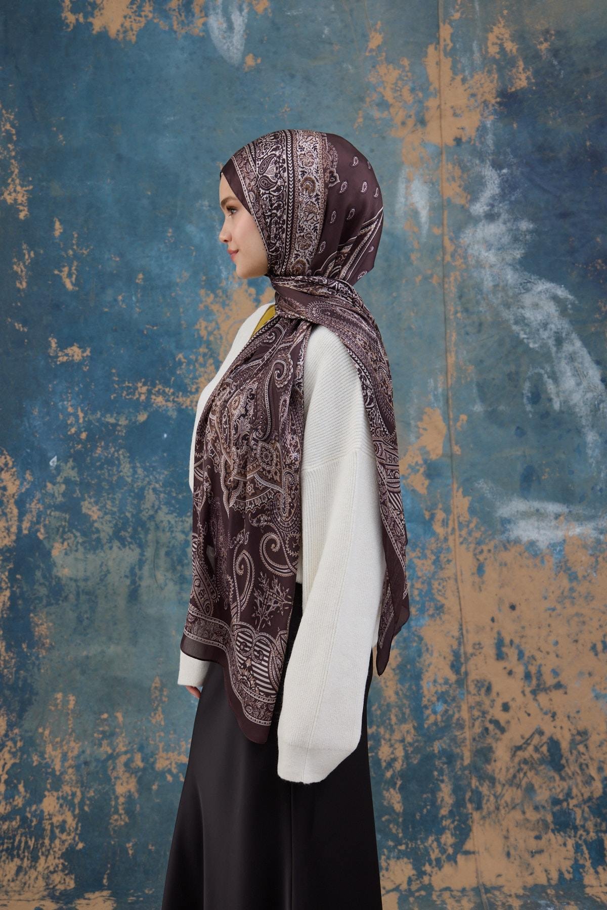 Kahverengi Hint Vual Şal -  5008-07