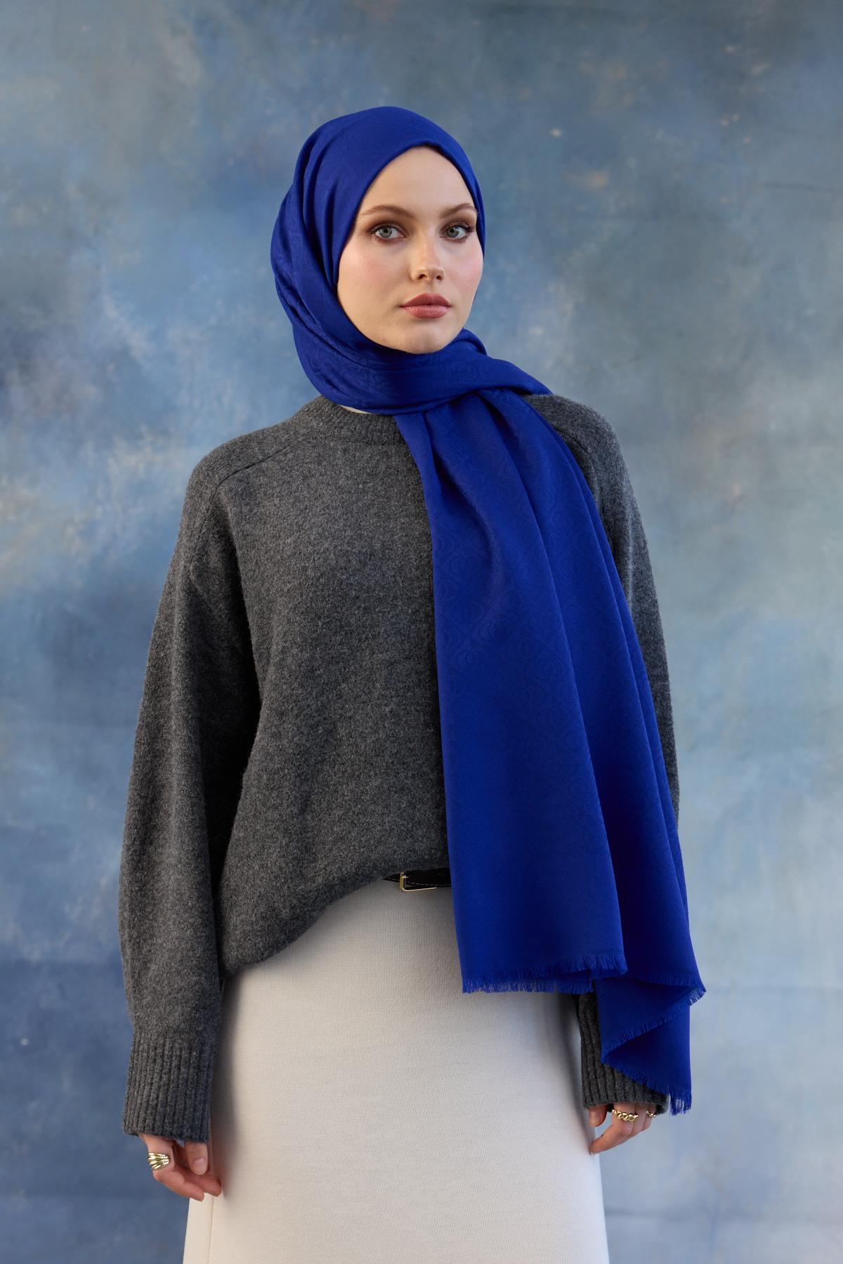 Logo Desen Pamuk Jakar Şal Saks 8008-12