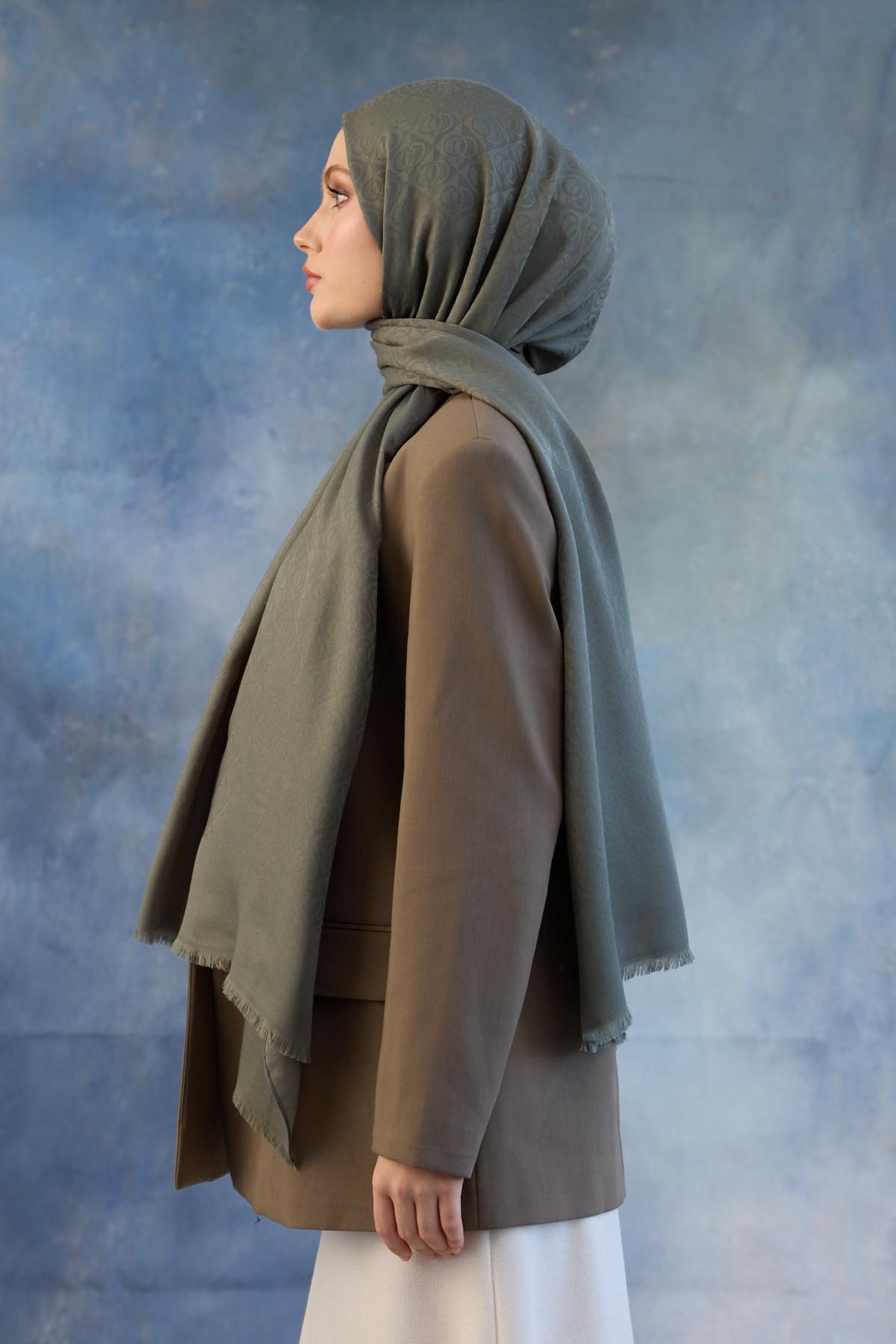 Logo Desen Pamuk Jakar Şal Yosun 8008-14