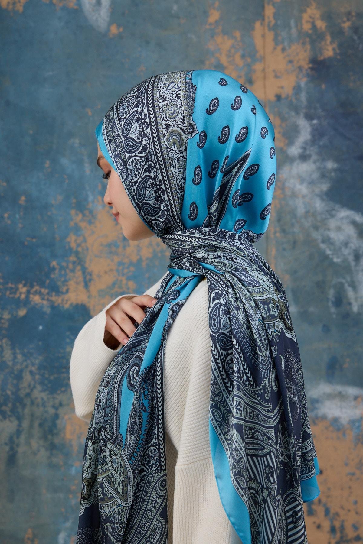 Mavi Hint Vual Şal -  5008-01