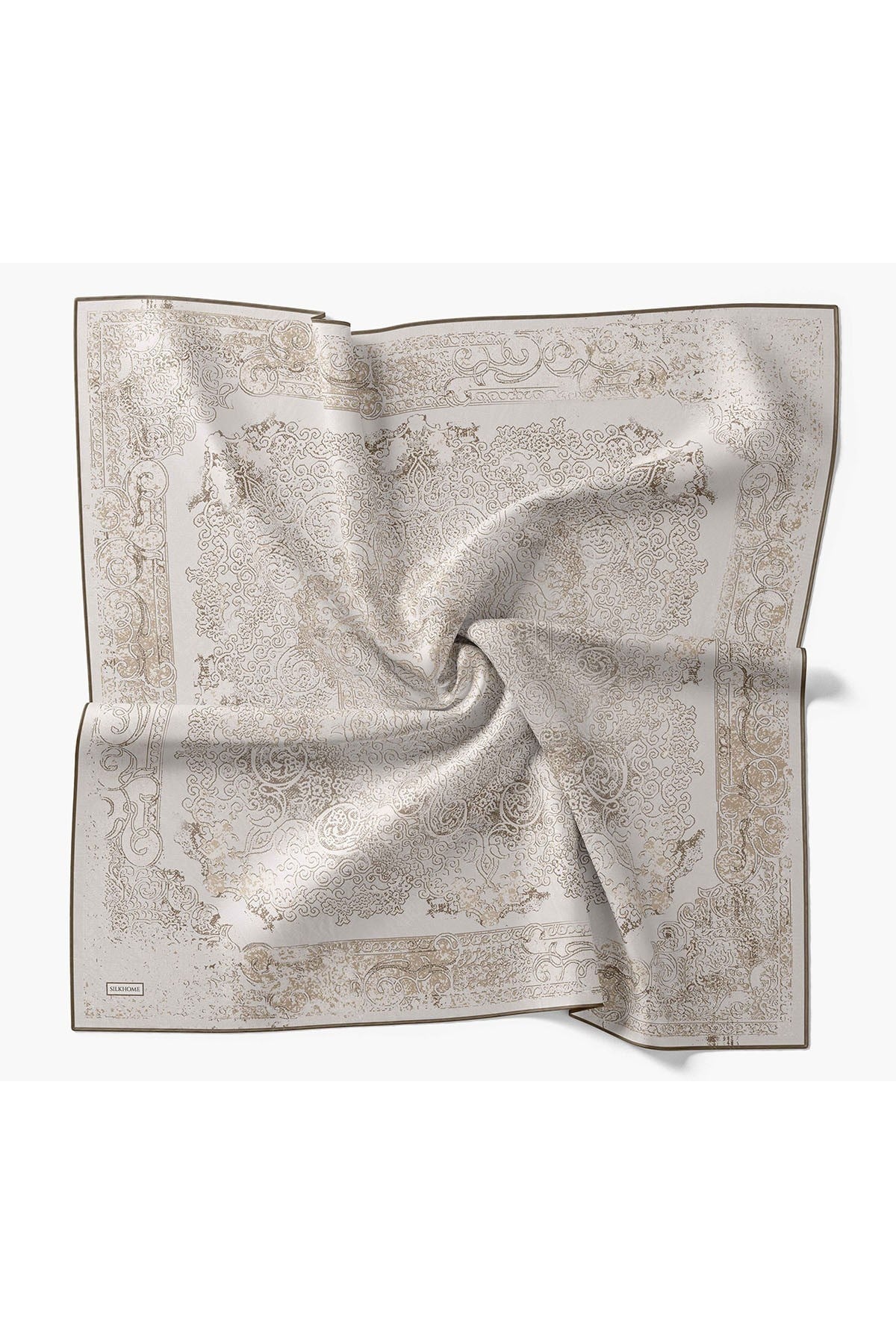 Monare Eşarp Etnik Motif Gümüş 90x90