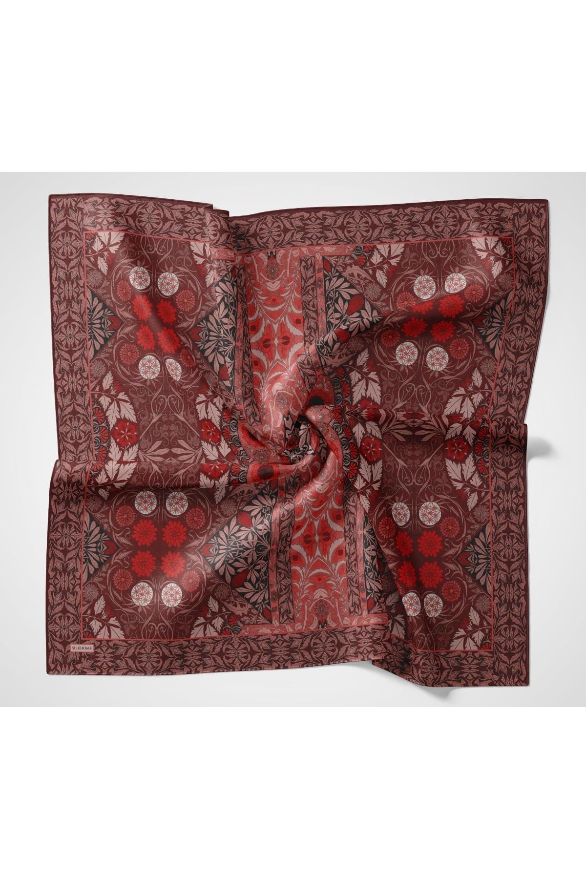 Monare Eşarp Lora Koyu Bordo 90x90