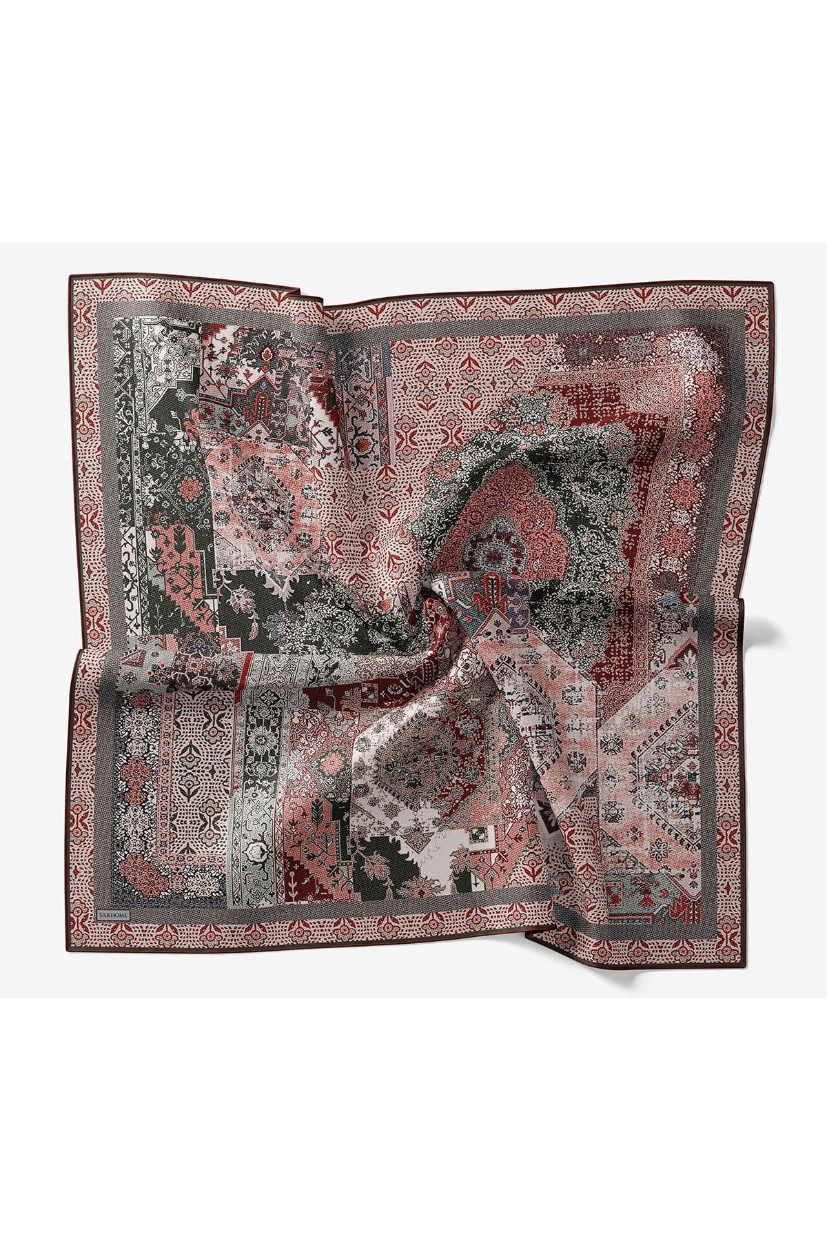 Monare Eşarp Modern Koyu Kırmızı 90x90