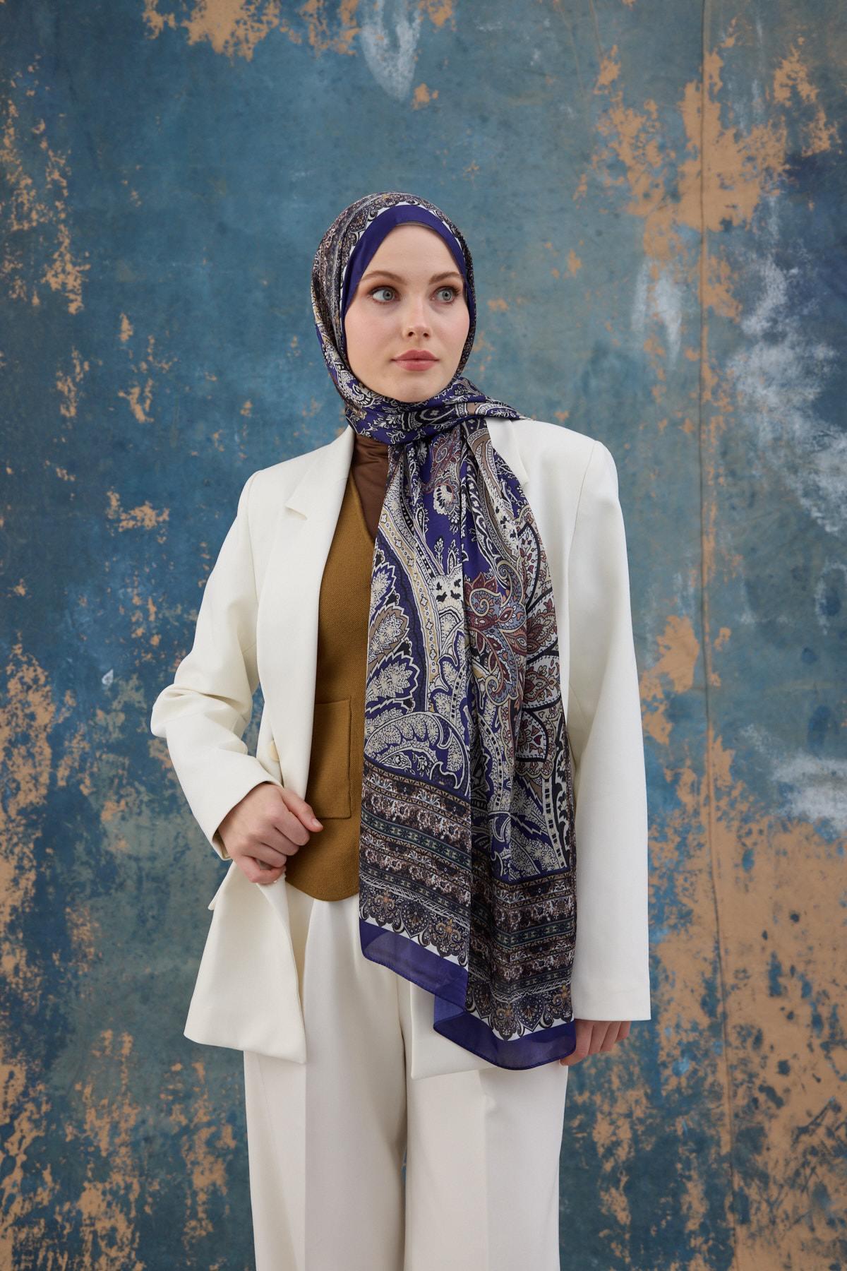 Mor Hint Vual Şal -  5007-13