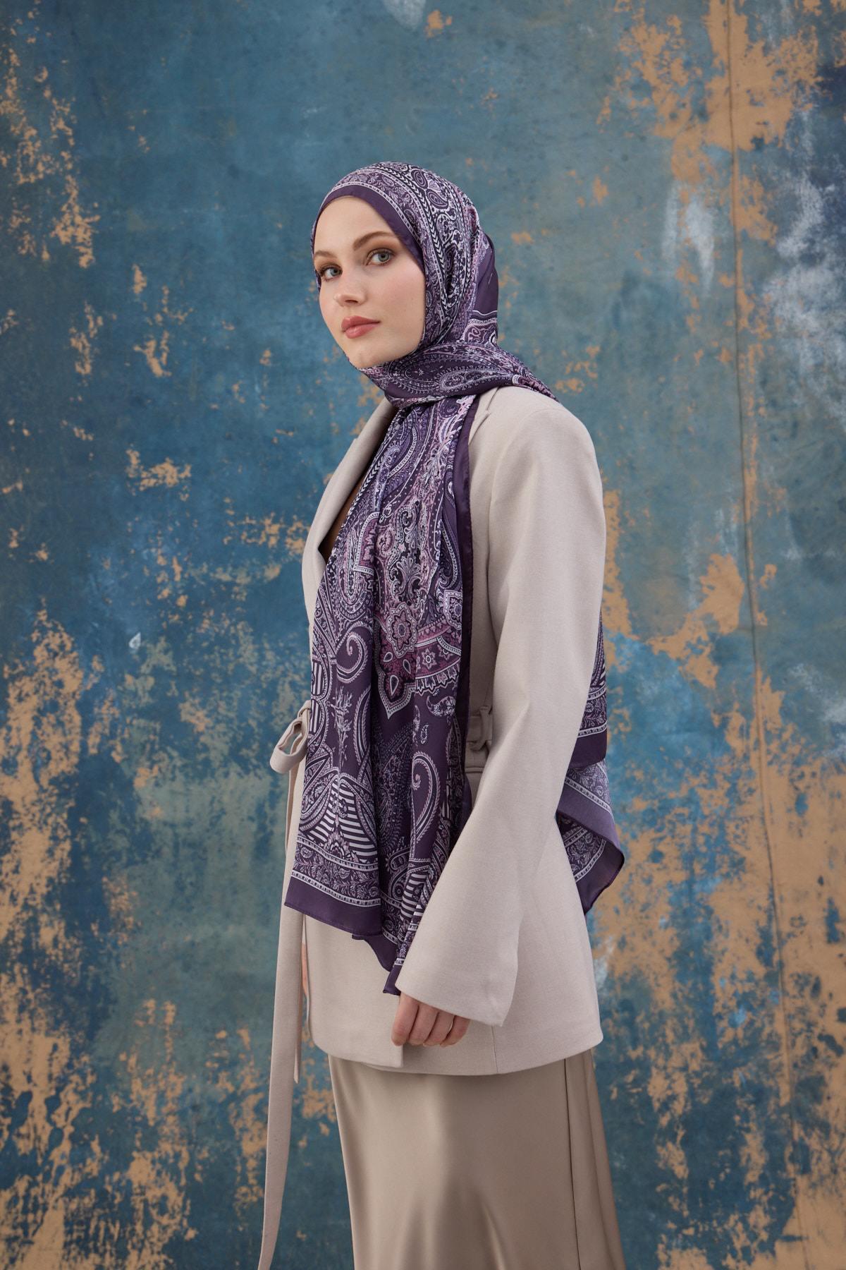 Mor Hint Vual Şal -  5008-02