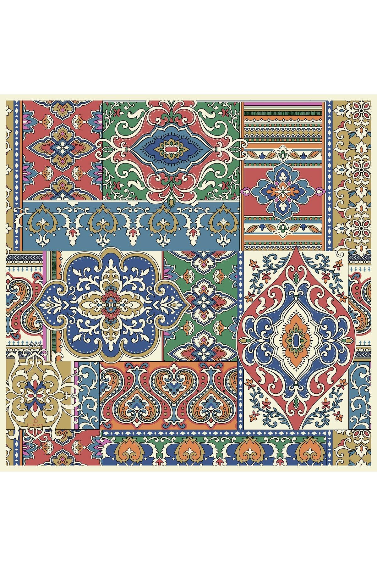 Mozaik Saman Sarısı  Pamuk Viskon Eşarp