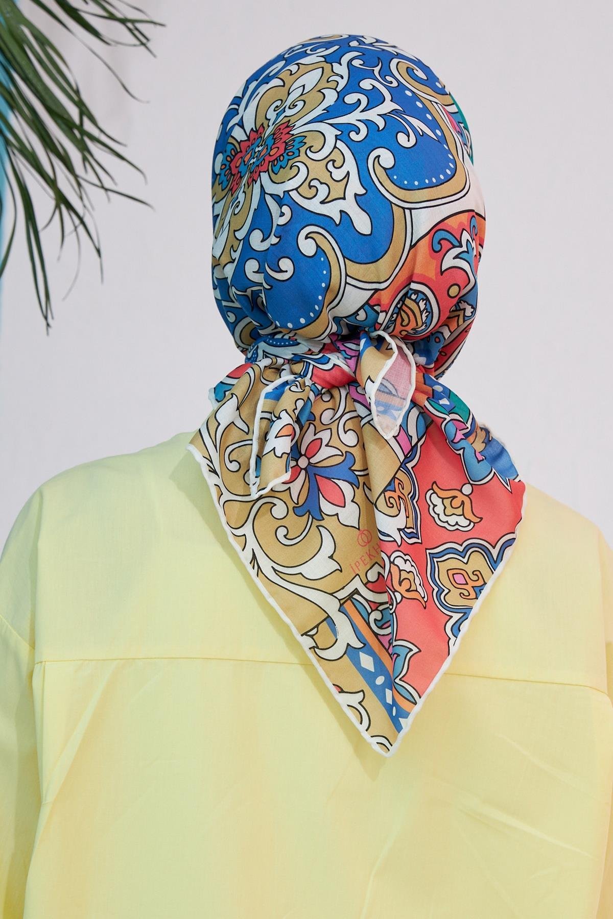 Mozaik Saman Sarısı  Pamuk Viskon Eşarp