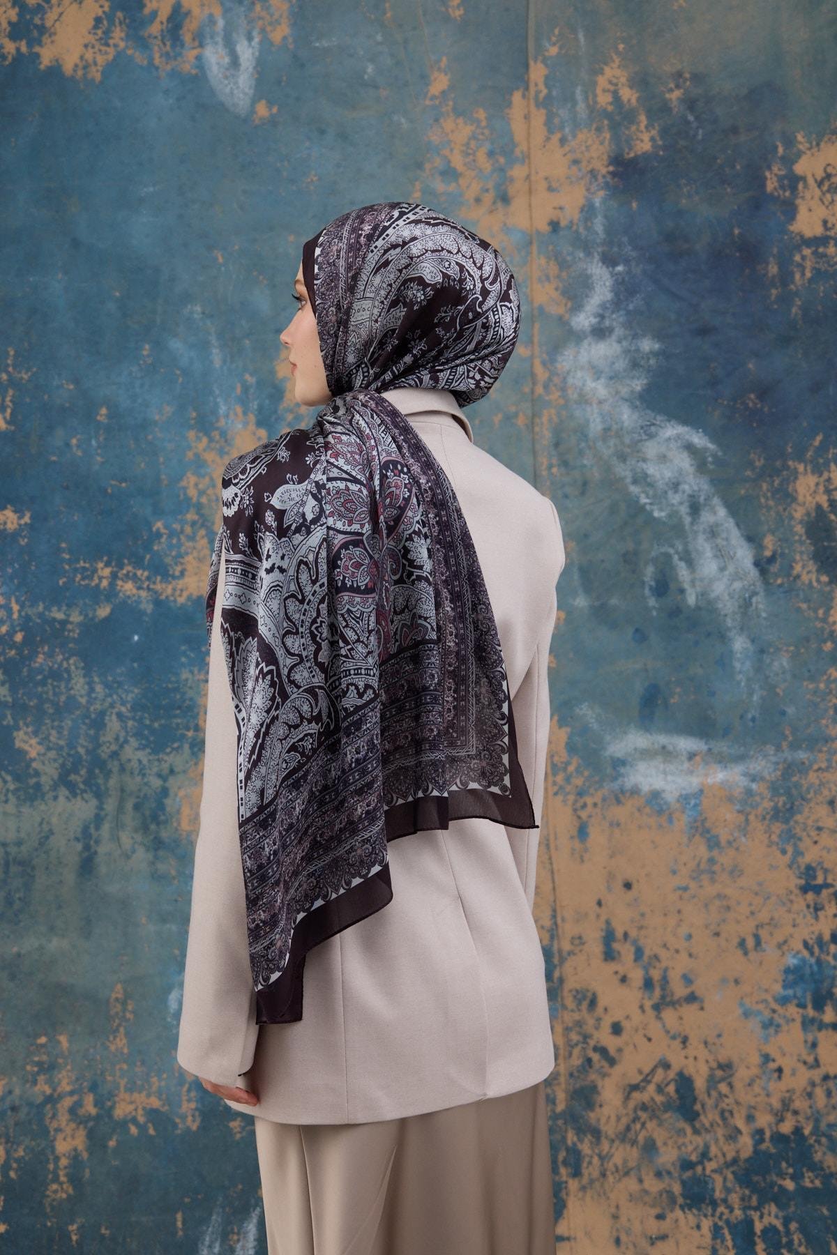 Mürdüm Hint Vual Şal -  5007-14