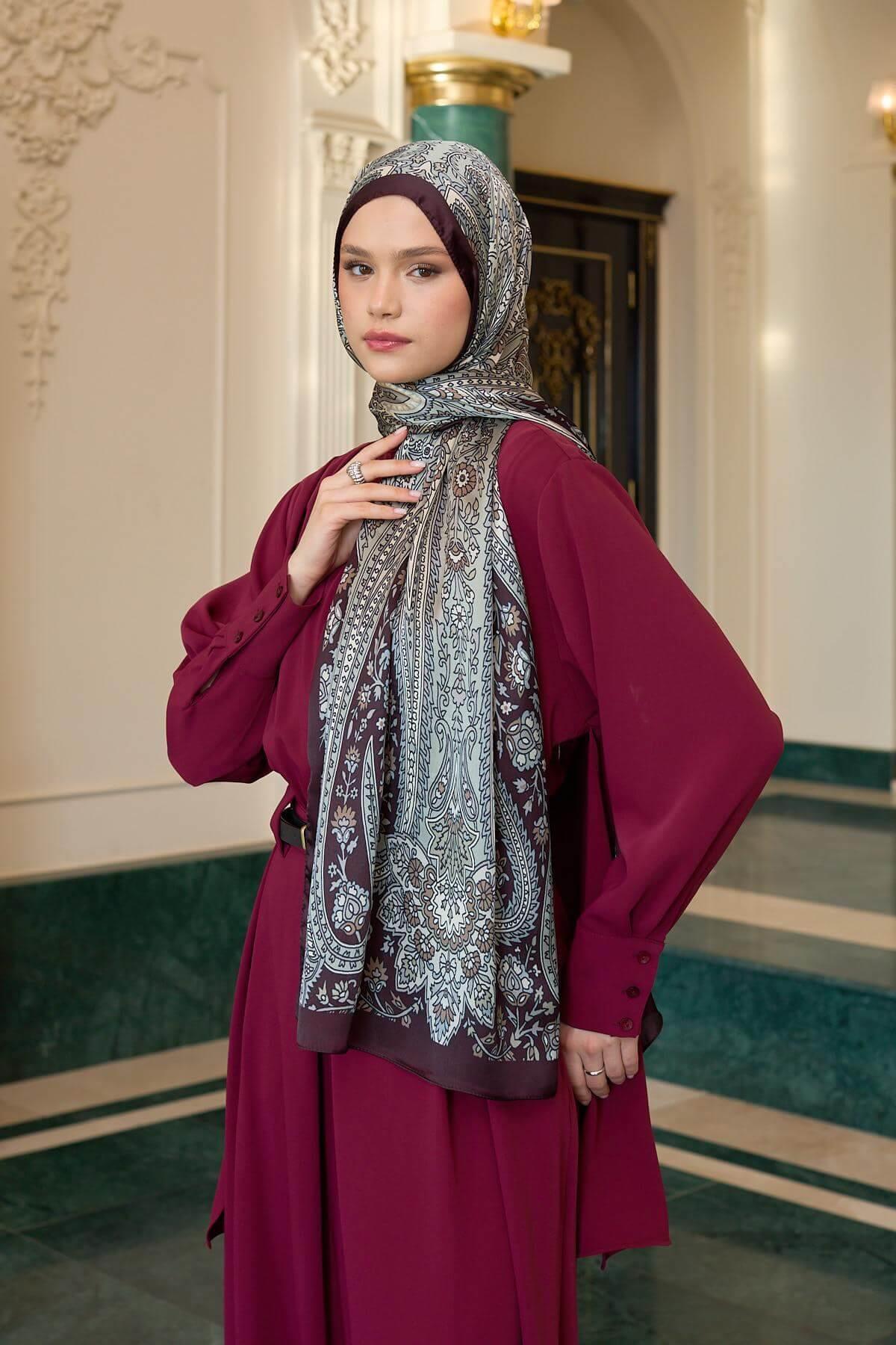 Mürdüm Hint Vual Şal -  5009-11