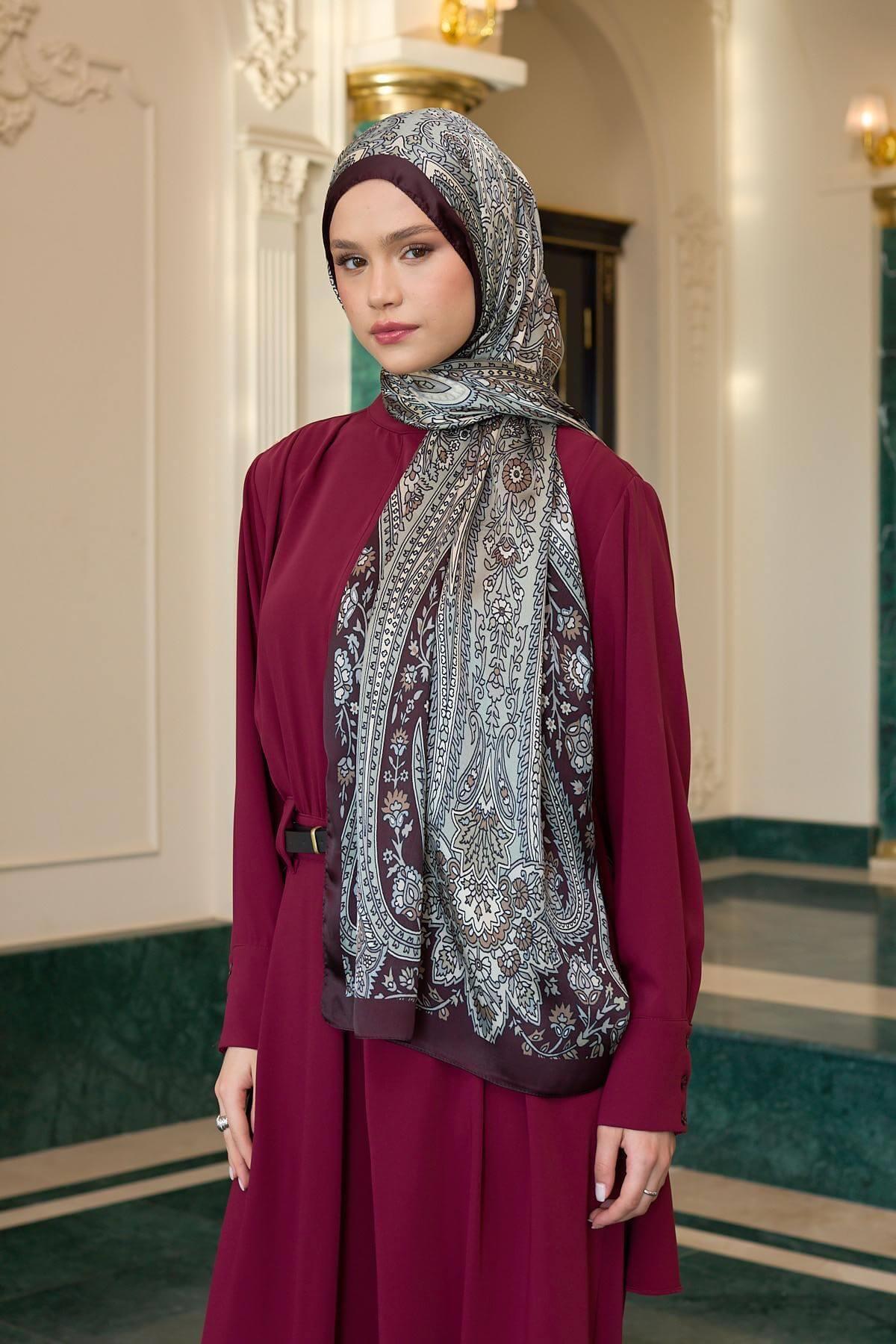 Mürdüm Hint Vual Şal -  5009-11