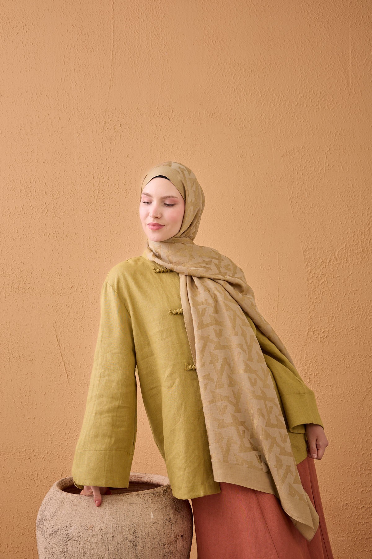 Naia Pamuk Şal Elio Camel