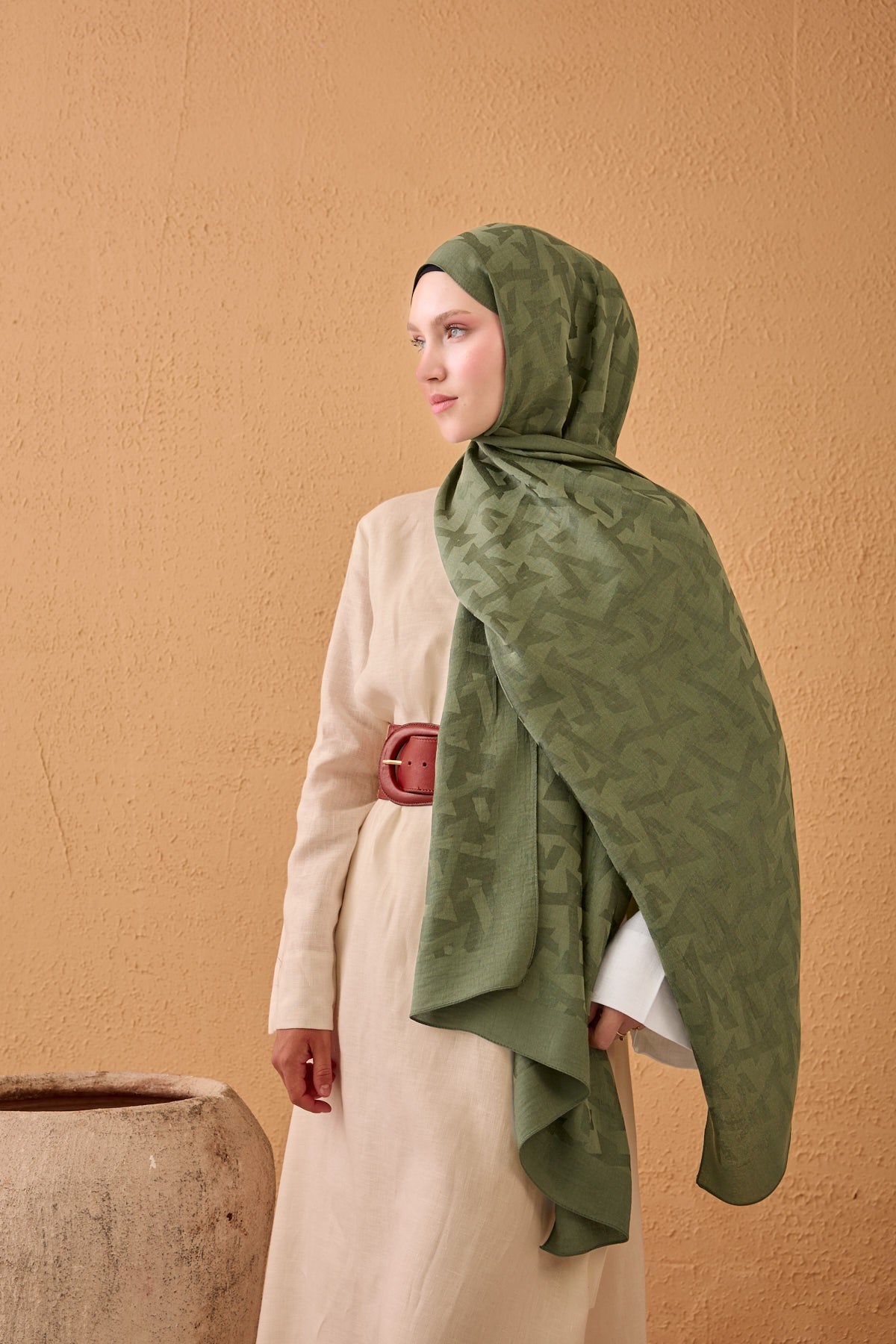Naia Pamuk Şal Elio Yeşil