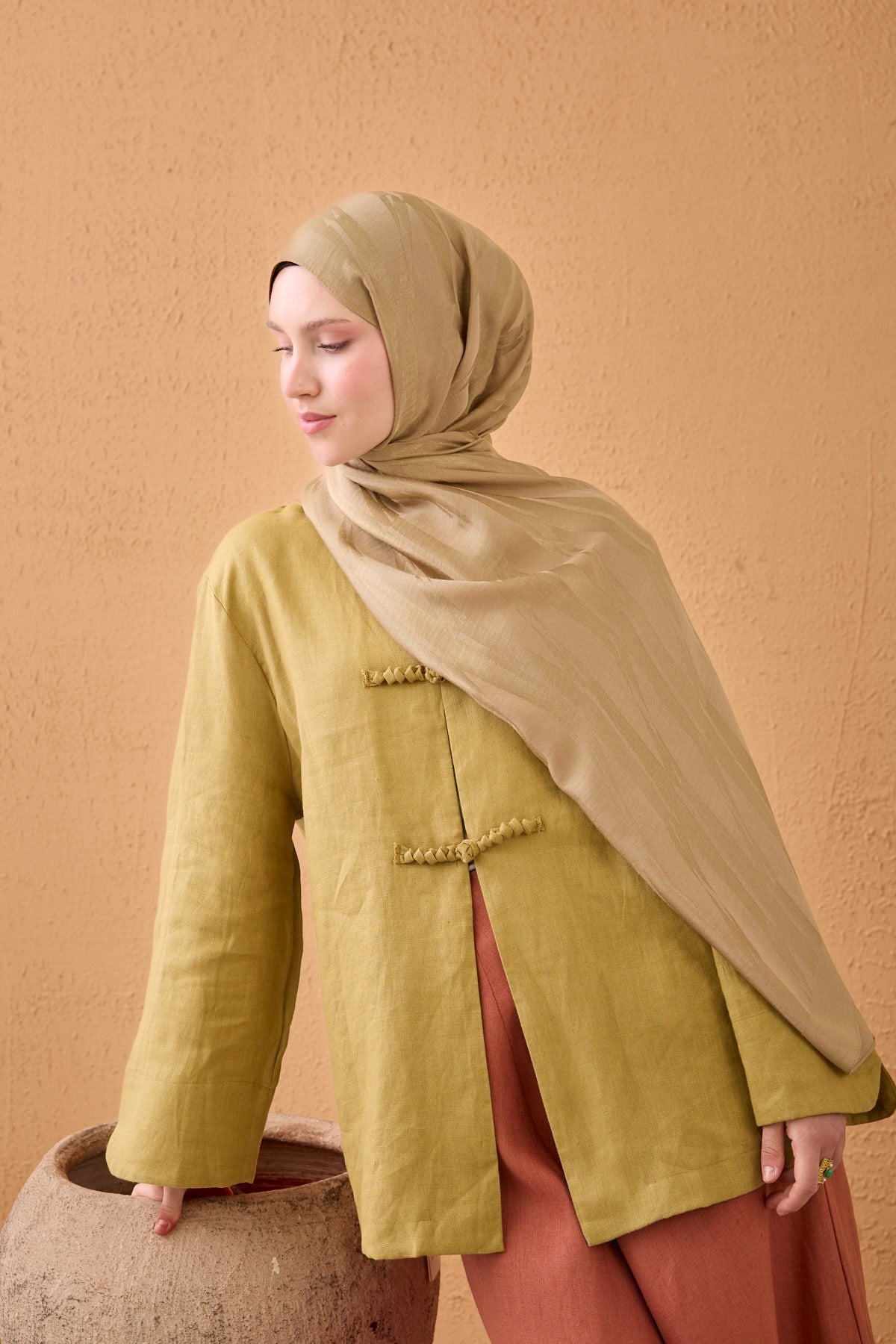 Naia Pamuk Şal Lyra Camel