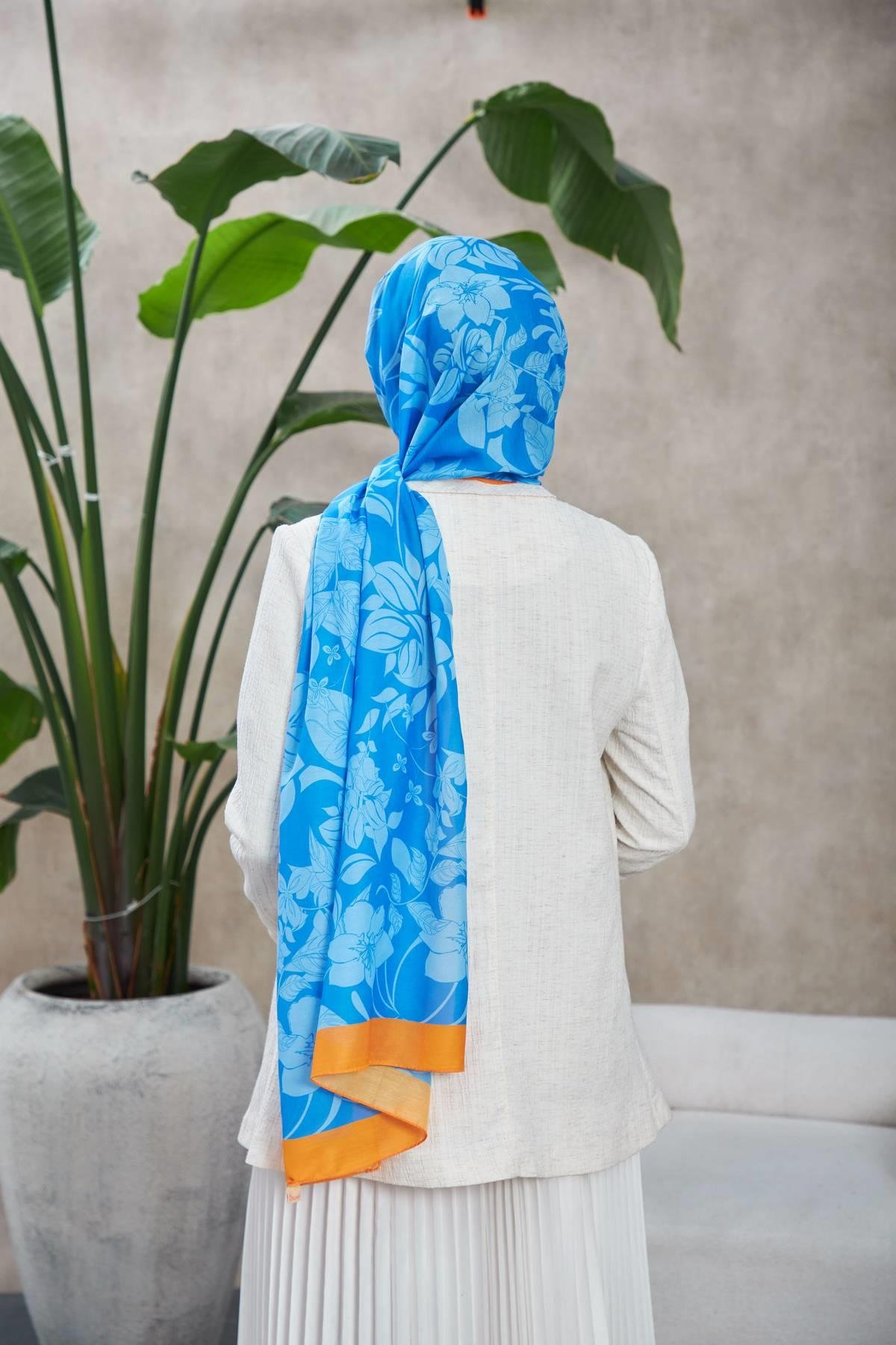 Nature Fulya Soft Şal Mavi Altuni 3041-03