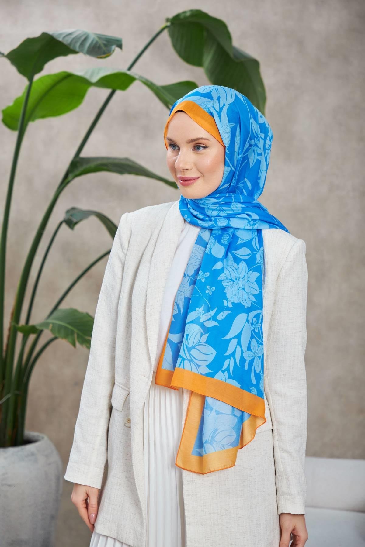 Nature Fulya Soft Şal Mavi Altuni 3041-03