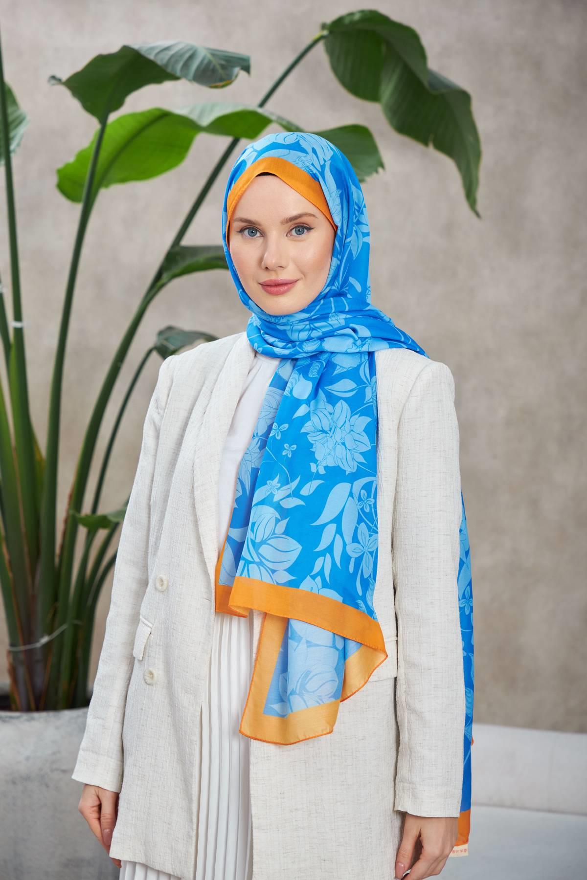 Nature Fulya Soft Şal Mavi Altuni 3041-03