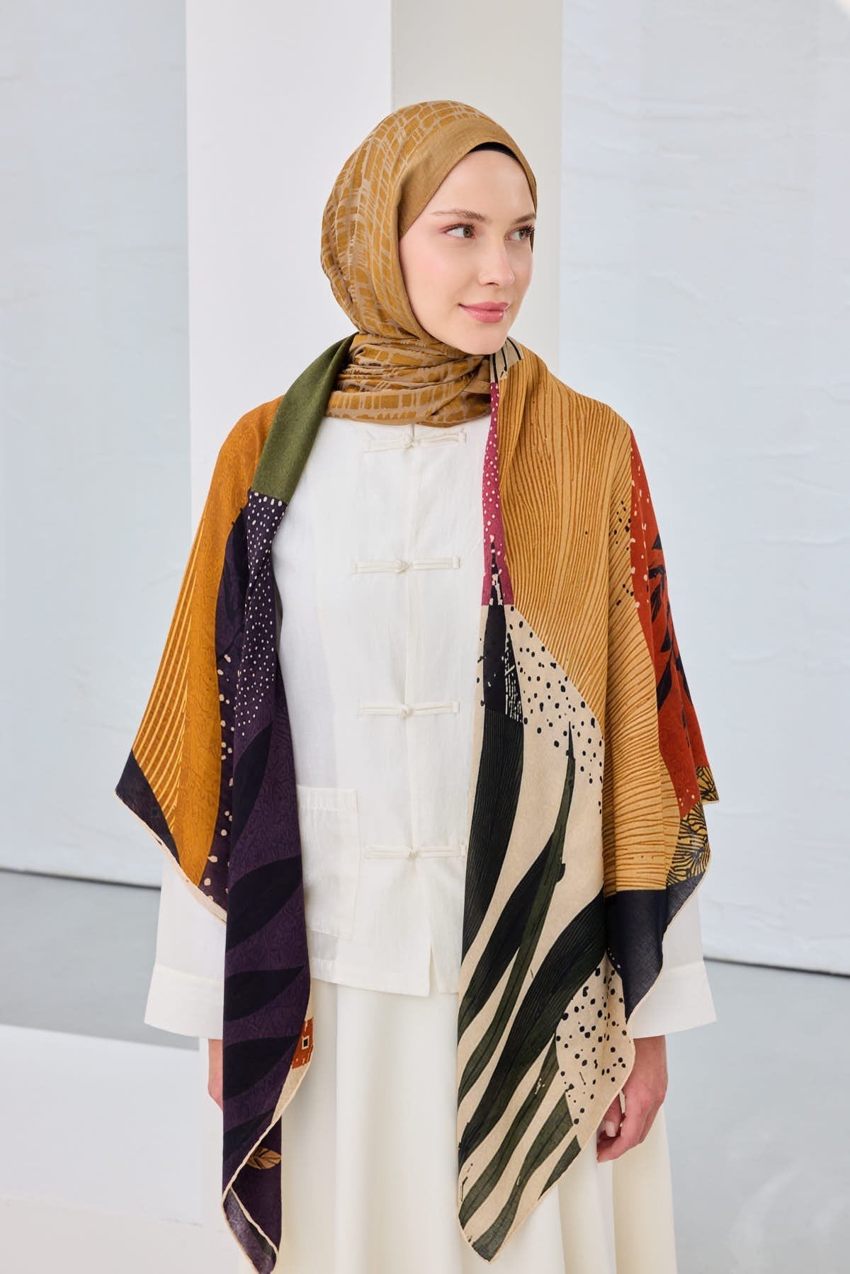 Omuz Şalı PatchworkBordo