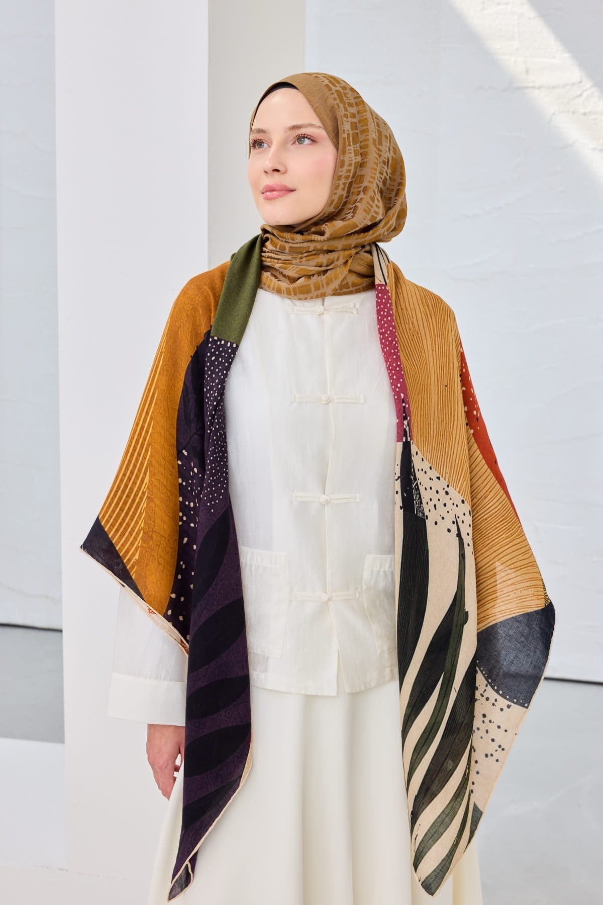 Omuz Şalı PatchworkBordo