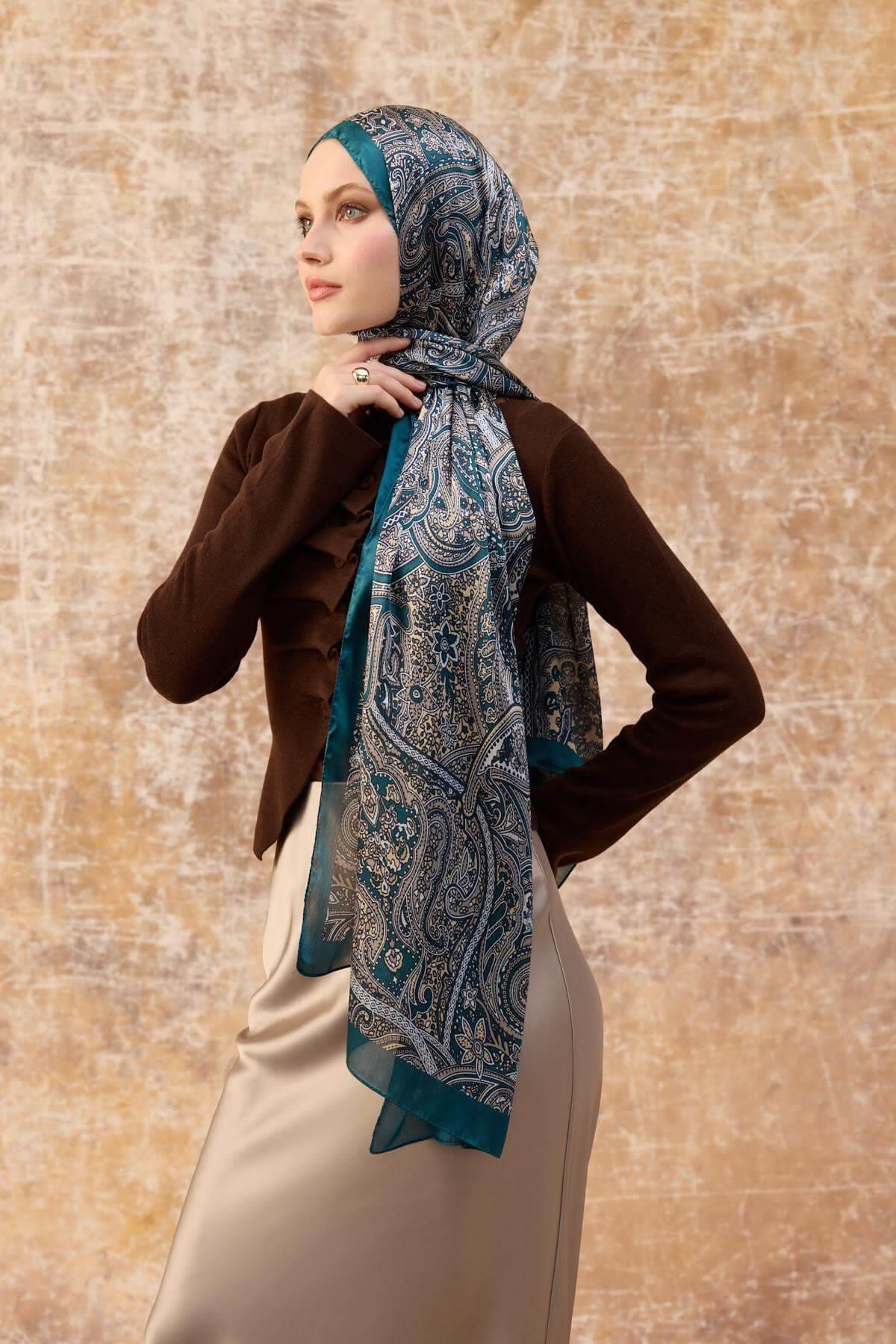 Petrol Hint Vual Şal -  5003-05