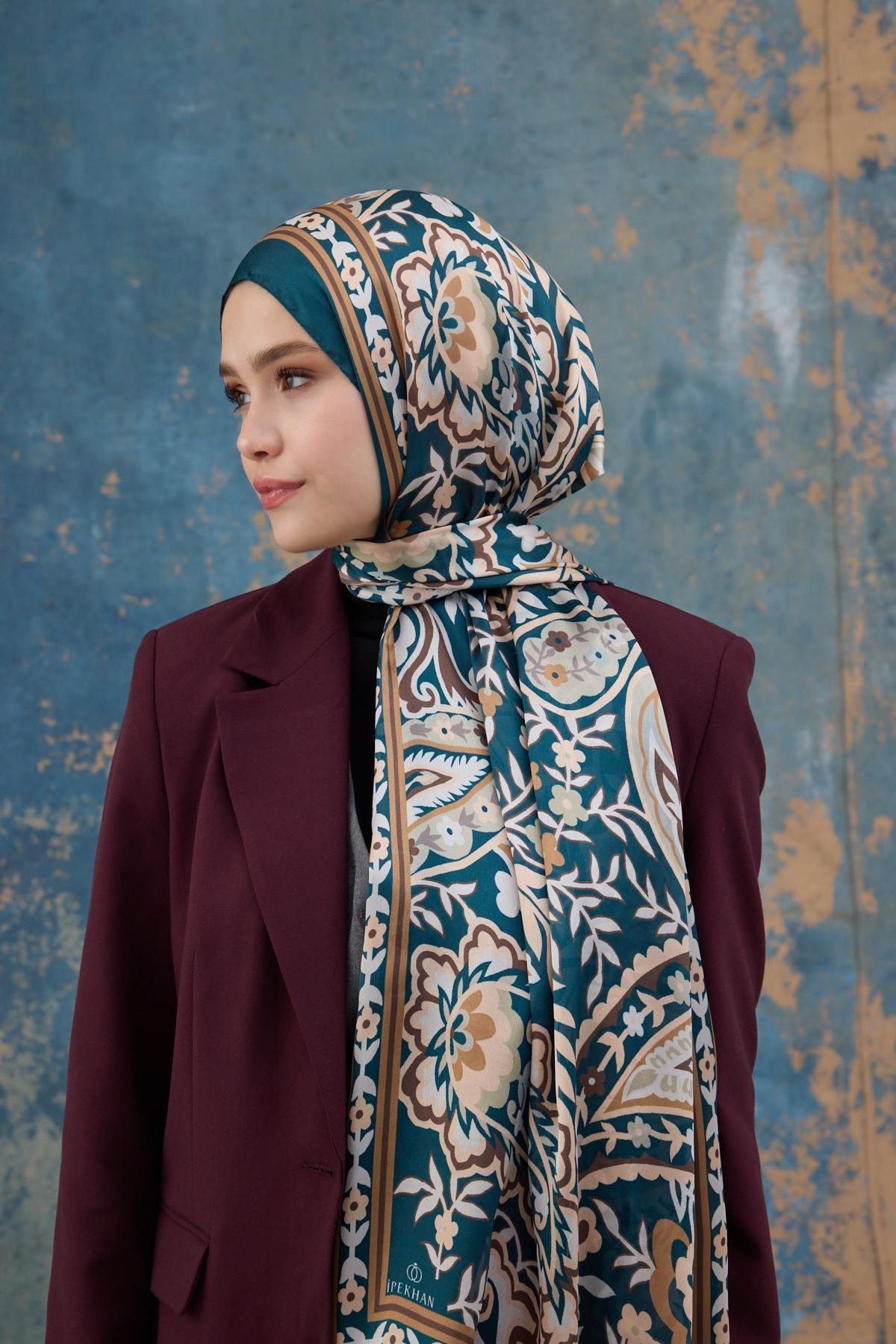 Petrol Hint Vual Şal -  5004-07