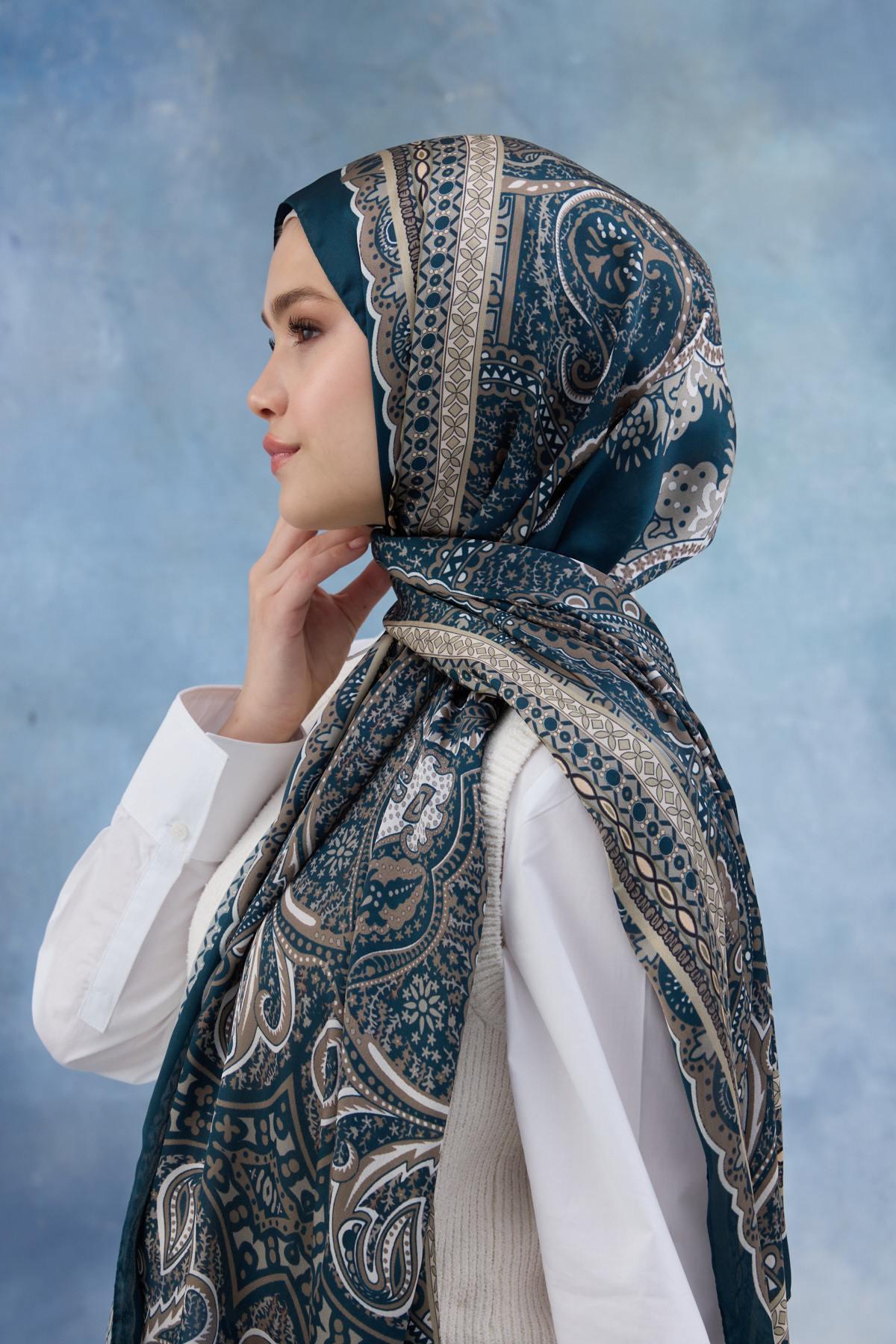 Petrol Hint Vual Şal -  5005-04