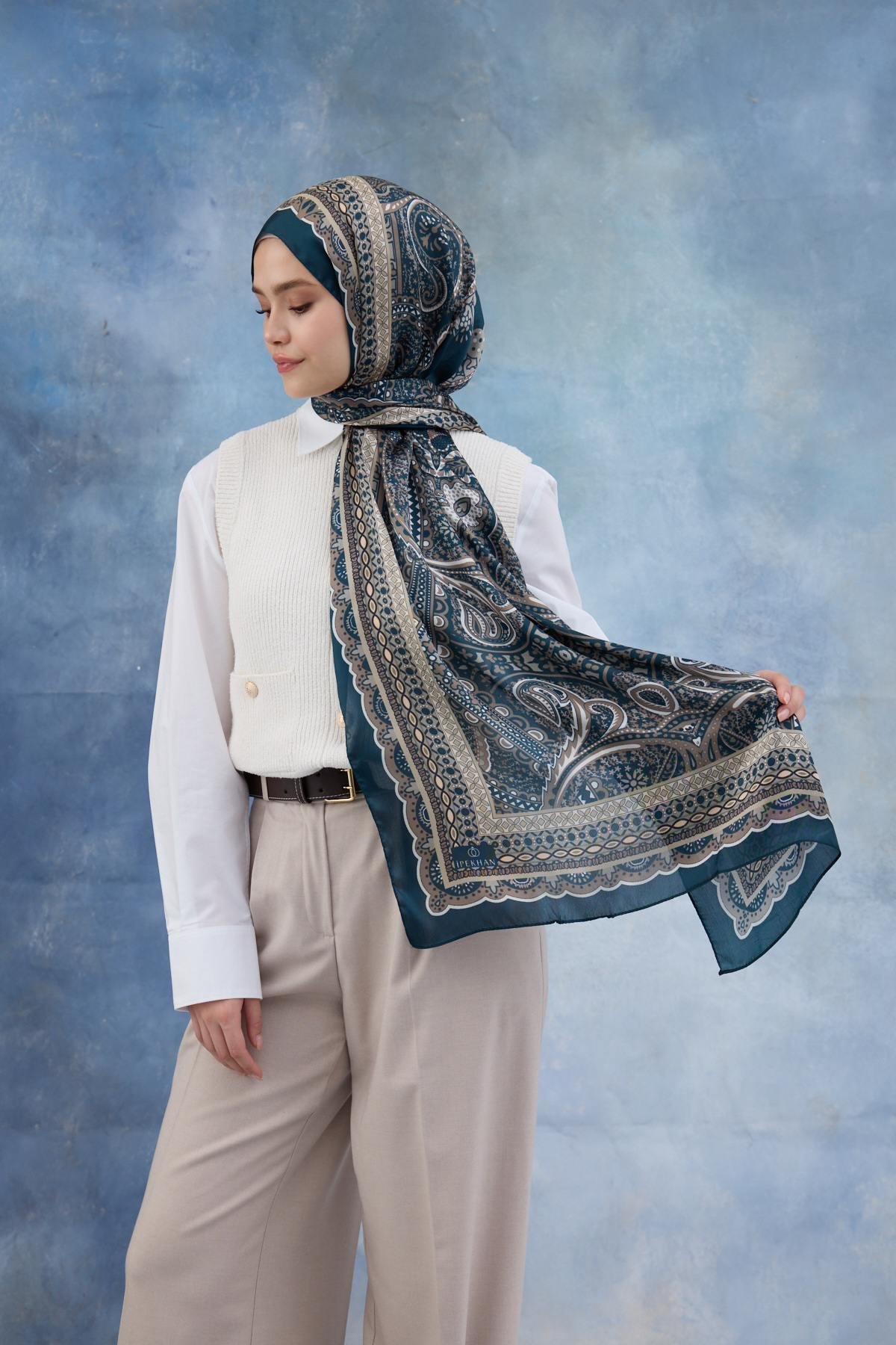 Petrol Hint Vual Şal -  5005-04