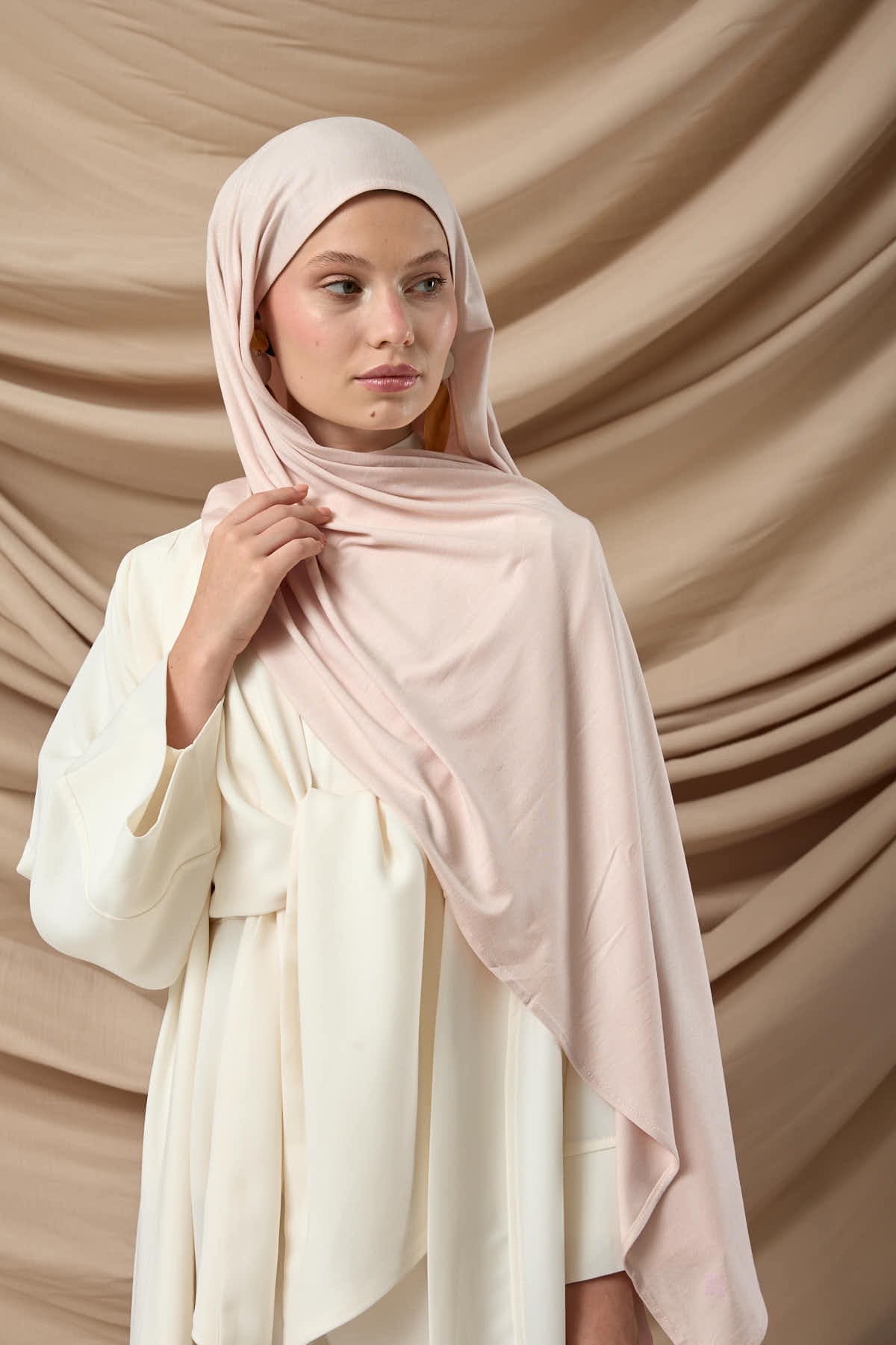 Premium Penye Şal 65002-56 Açık Pudra