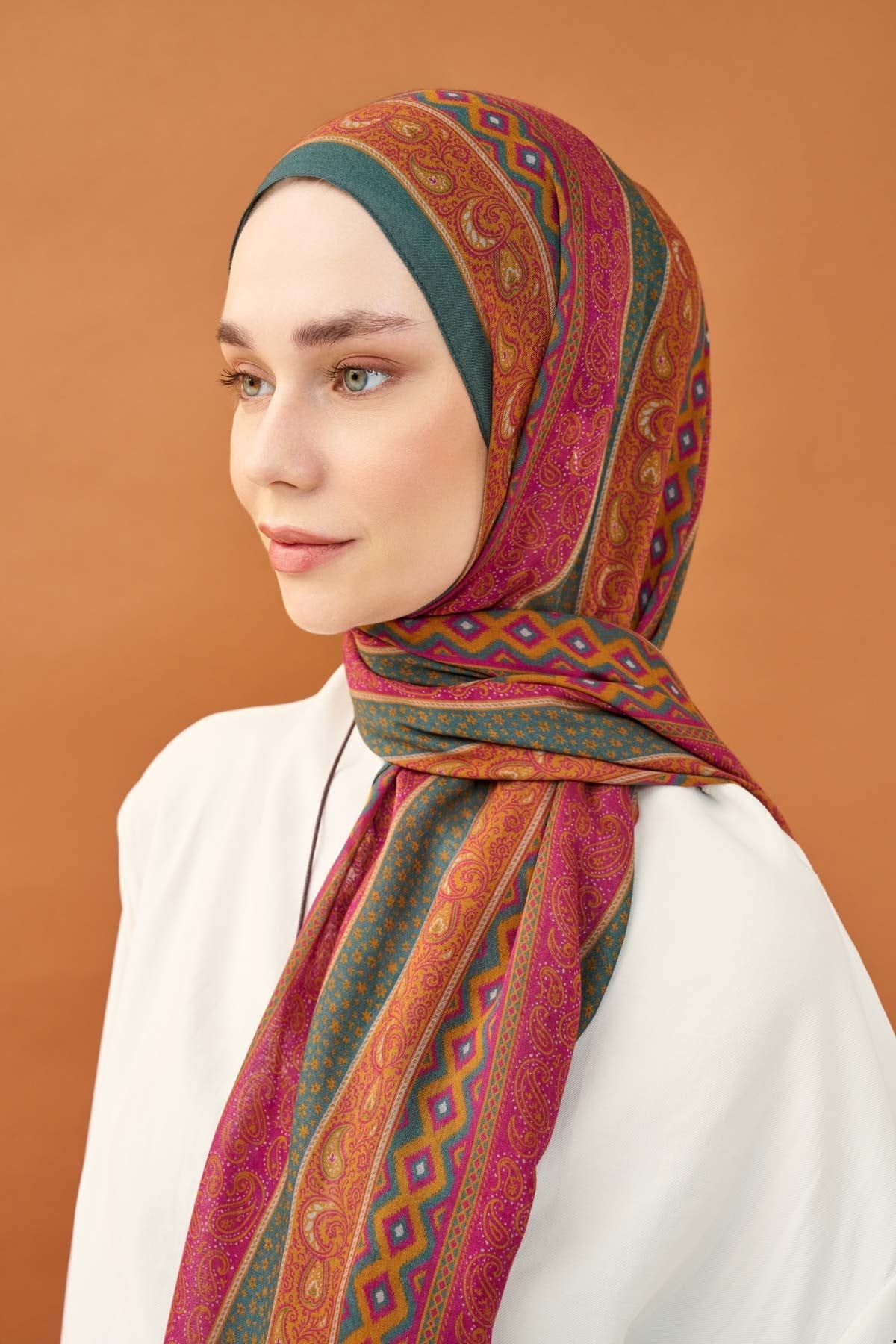 Riva Şal Tencel Ethnic Way Fuşya
