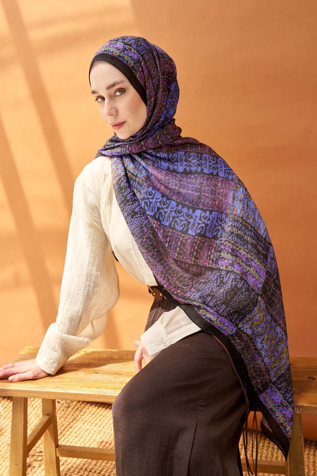 Riva Şal Tencel Terra Siyah