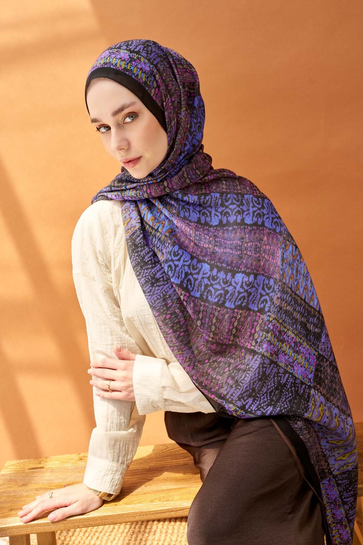 Riva Şal Tencel Terra Siyah