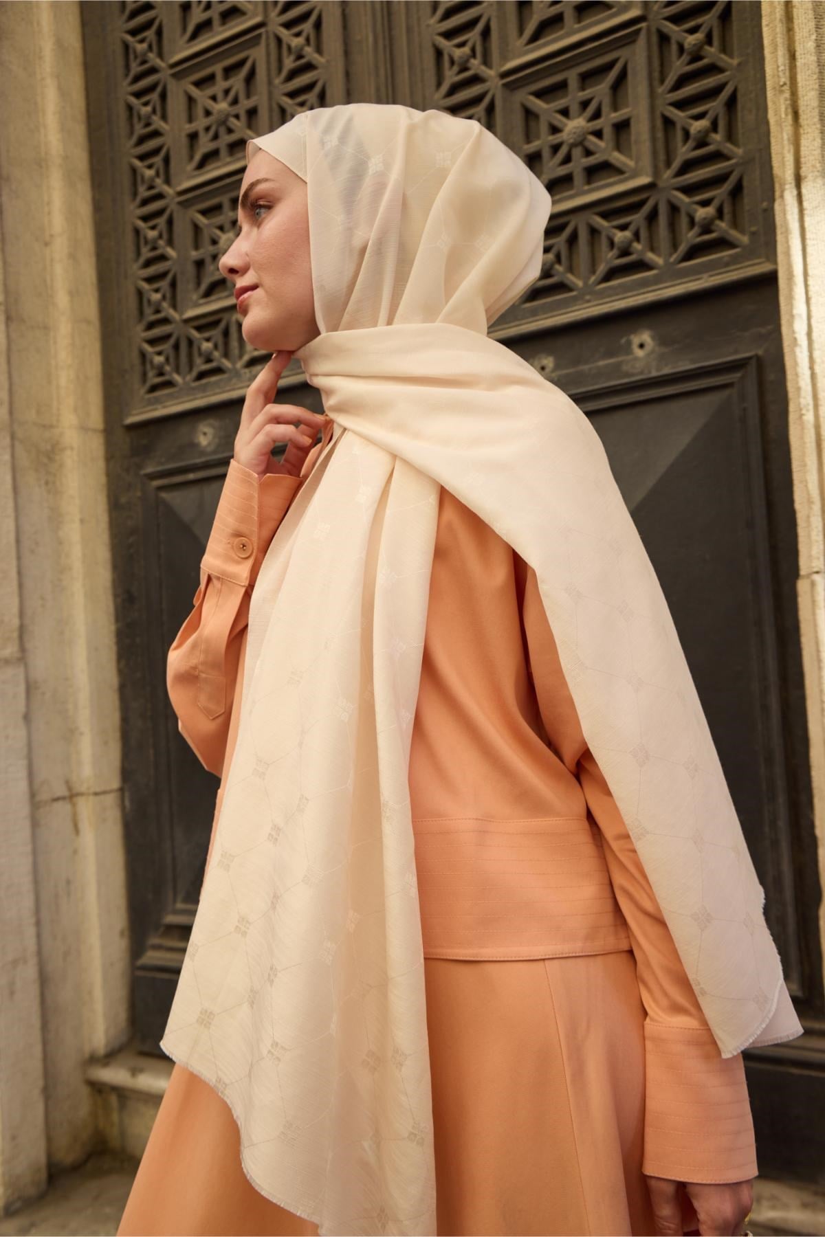 Silk Home Monogram Pamuk İpek Şal 461001-14